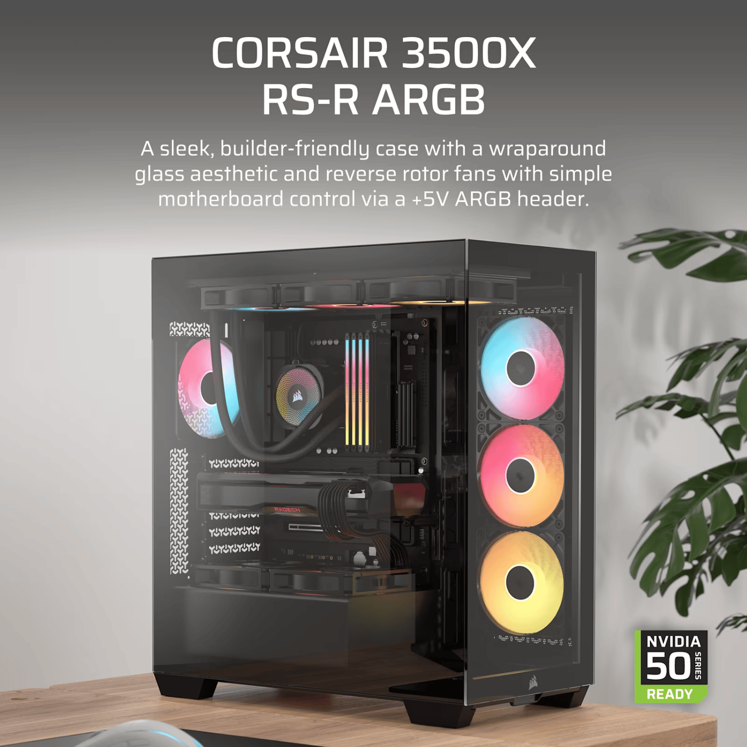 Corsair 3500X RS-R ARGB Mid-Tower PC Case - Black-1