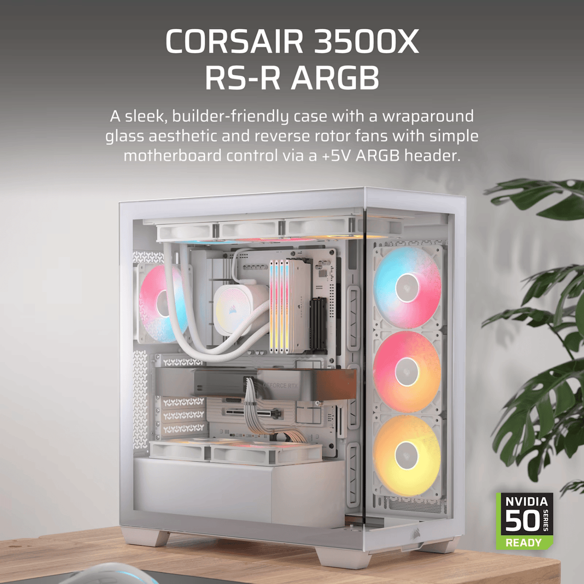 Corsair 3500X RS-R ARGB Mid-Tower PC Case – White-1