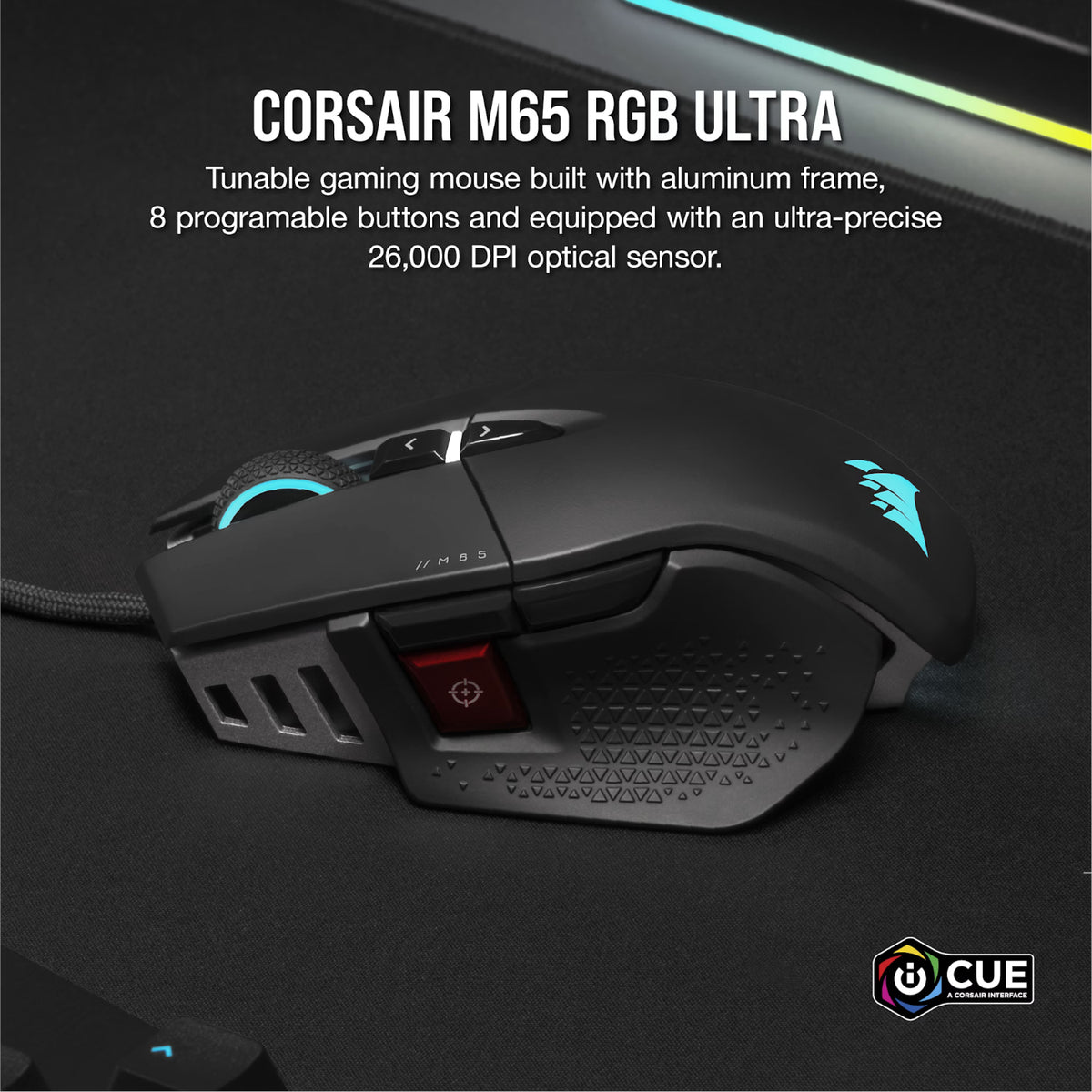 Corsair M65 RGB ULTRA Tunable FPS 26000 DPI Gaming Mouse - Black-4