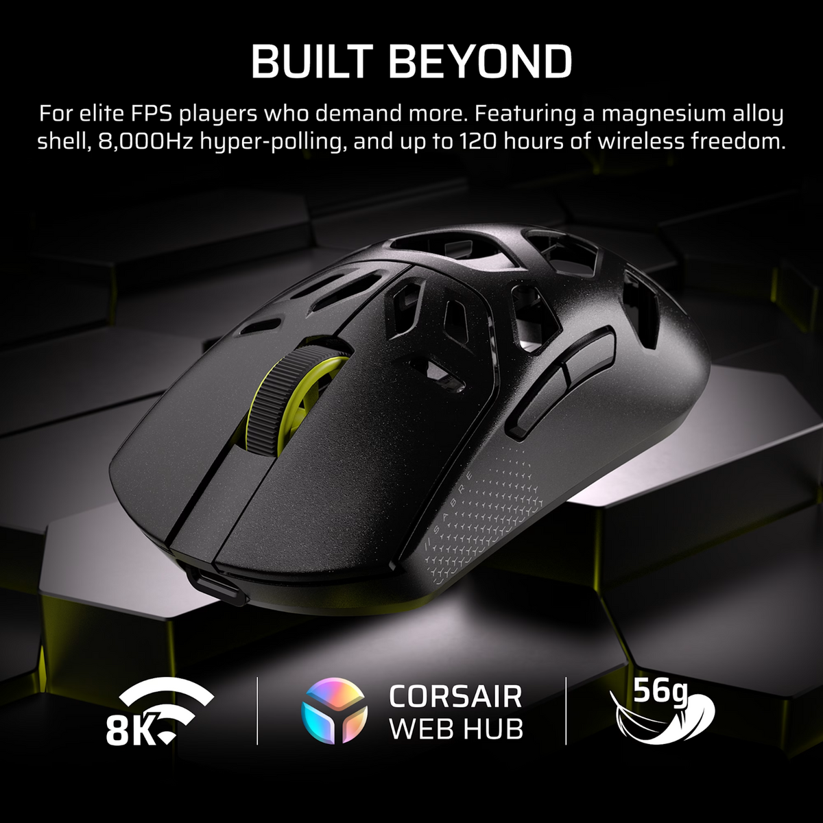 Corsair SABRE v2 PRO WIRELESS MAGNESIUM ALLOY 33000 DPI Gaming Mouse – Black-3
