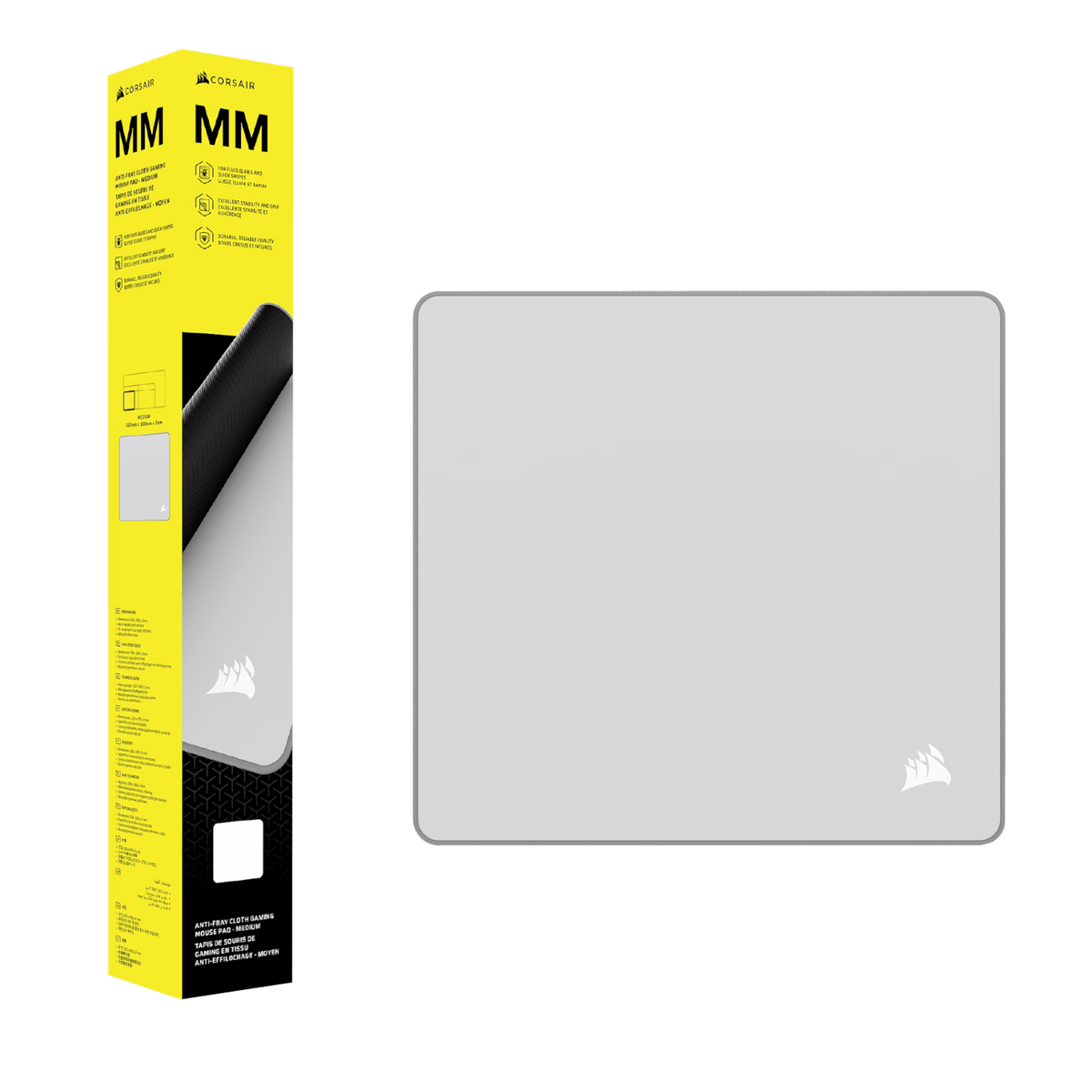 Corsair MM Anti-fray Cloth Medium Gaming Mouse Pad – Gray-0