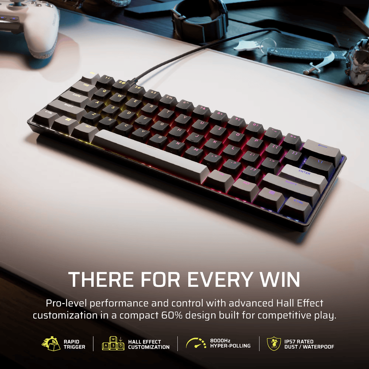 Corsair CLIPPER PRO MINI 60 Hall Effect Gaming Keyboard - Black-1