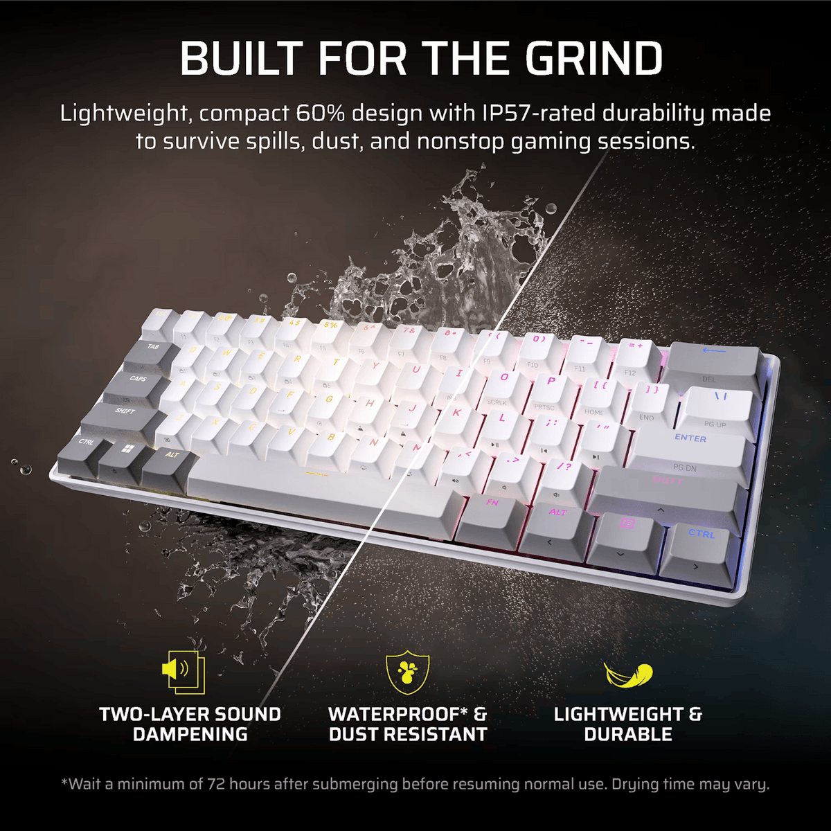 Corsair CLIPPER PRO MINI 60 Hall Effect Gaming Keyboard – White-5