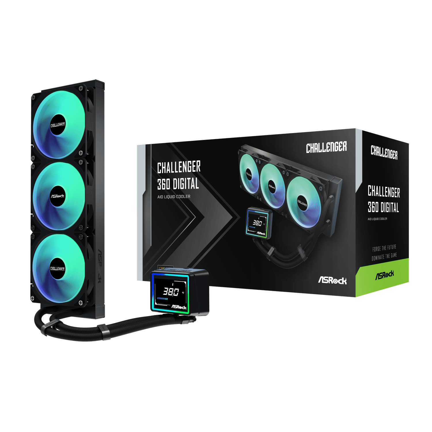 ASRock Challenger 360 Digital AIO Liquid Cooler - Black-0