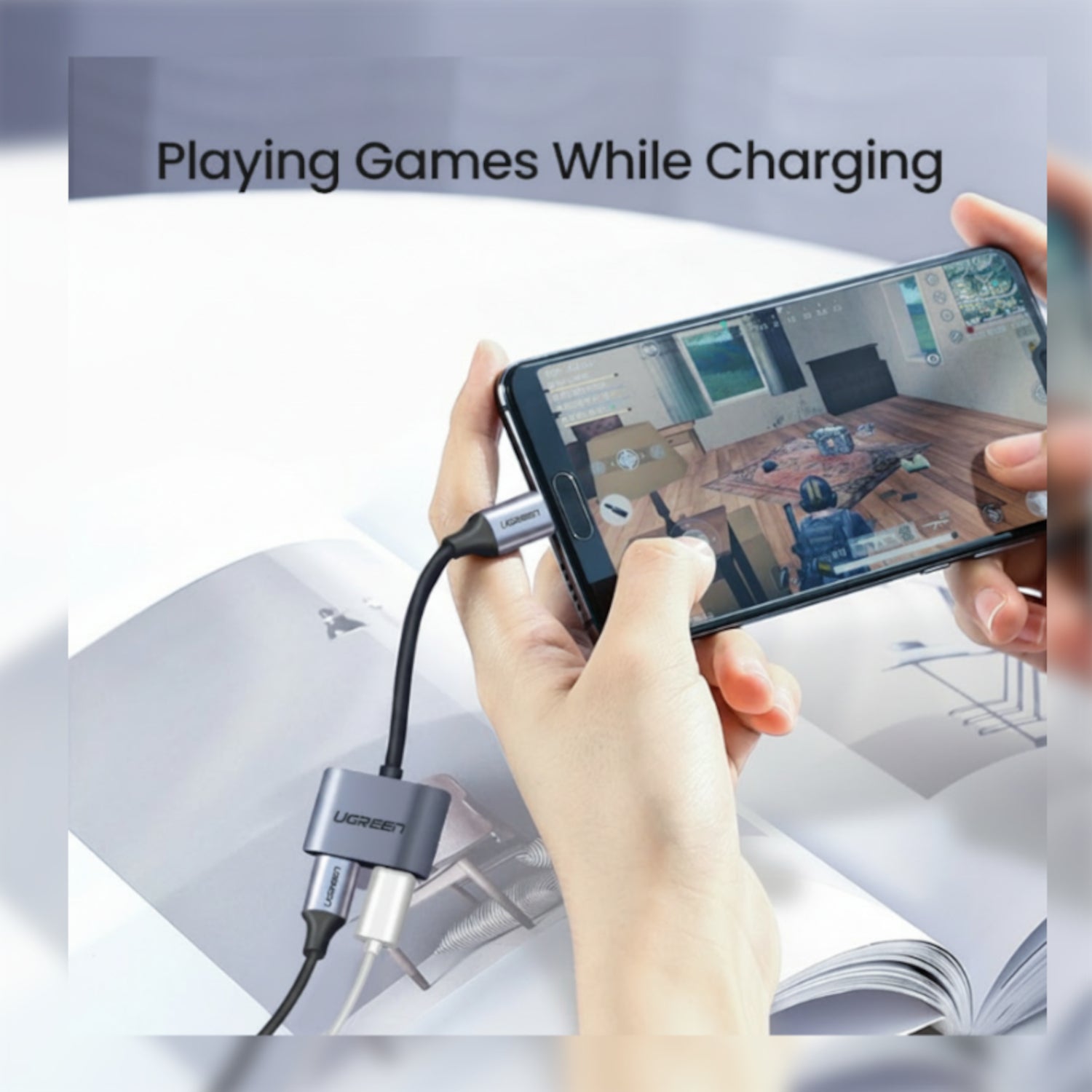 UGREEN USB Type-C Dual Audio and Charging Adapter (15W PD, 2-in-1 Splitter)-3