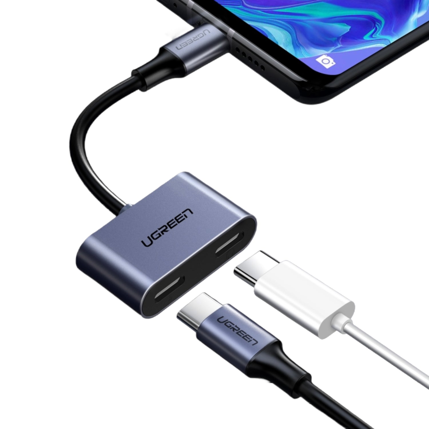 UGREEN USB Type-C Dual Audio and Charging Adapter (15W PD, 2-in-1 Splitter)-2