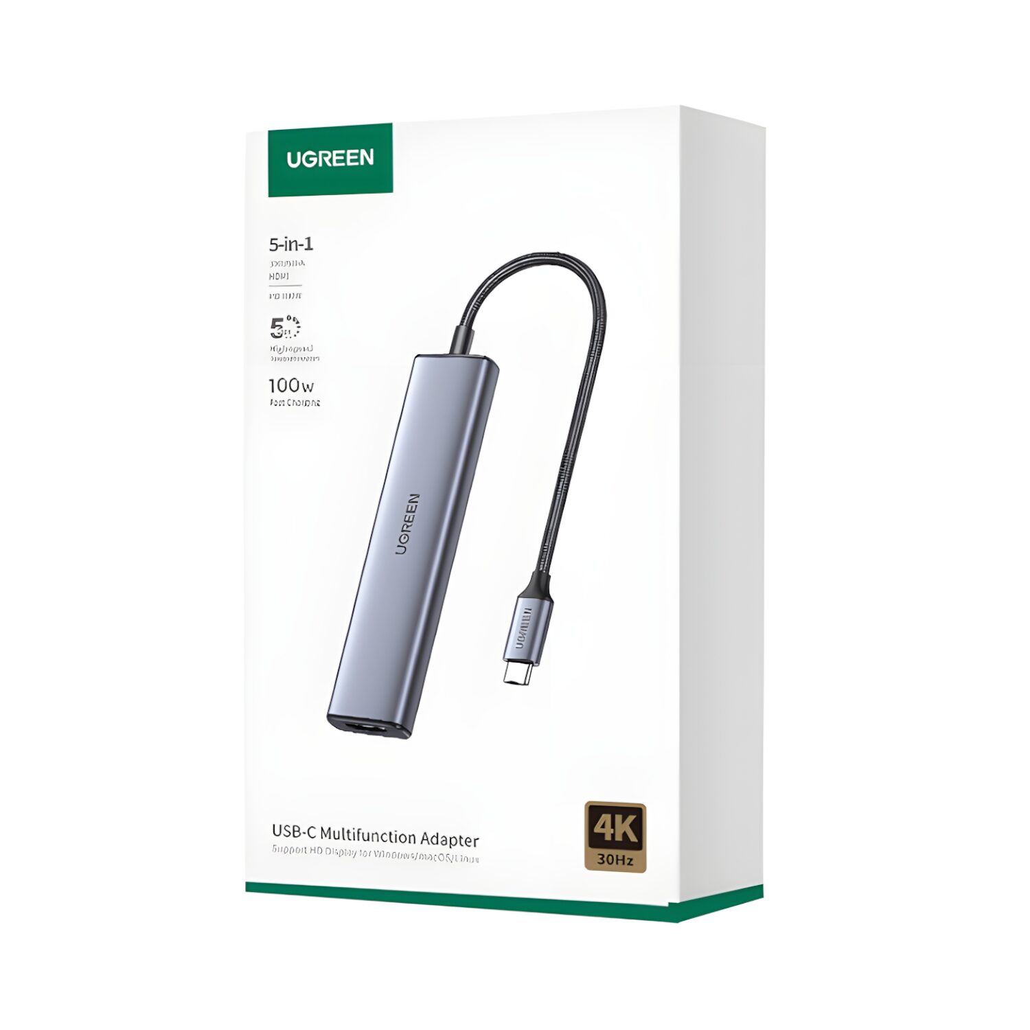 UGREEN Revodok 5-in-1 Type-C Hub | 4K HDMI, USB-A and Type-C Ports – Silver-5