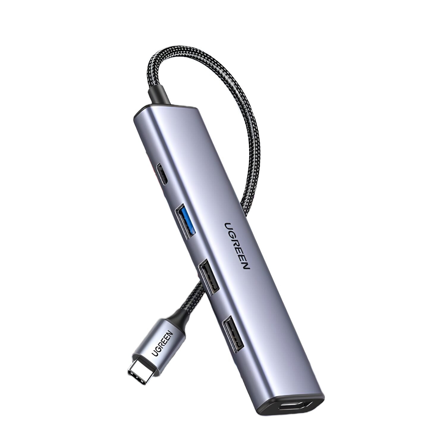 UGREEN Revodok 5-in-1 Type-C Hub | 4K HDMI, USB-A and Type-C Ports – Silver-1