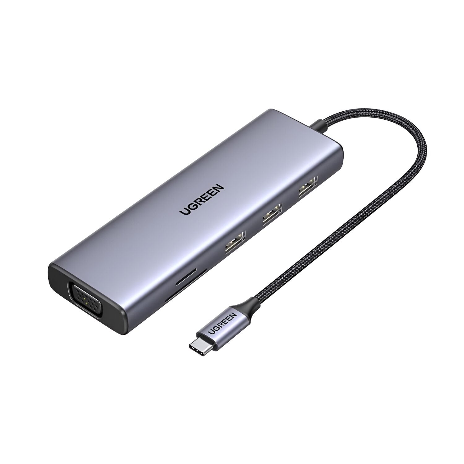 UGREEN 9-in-1 Type-C Hub - SILVER | 3× USB 3.0, 4K HDMI, VGA, RJ45 Gigabit, SD/TF, PD Charging - CM498-0