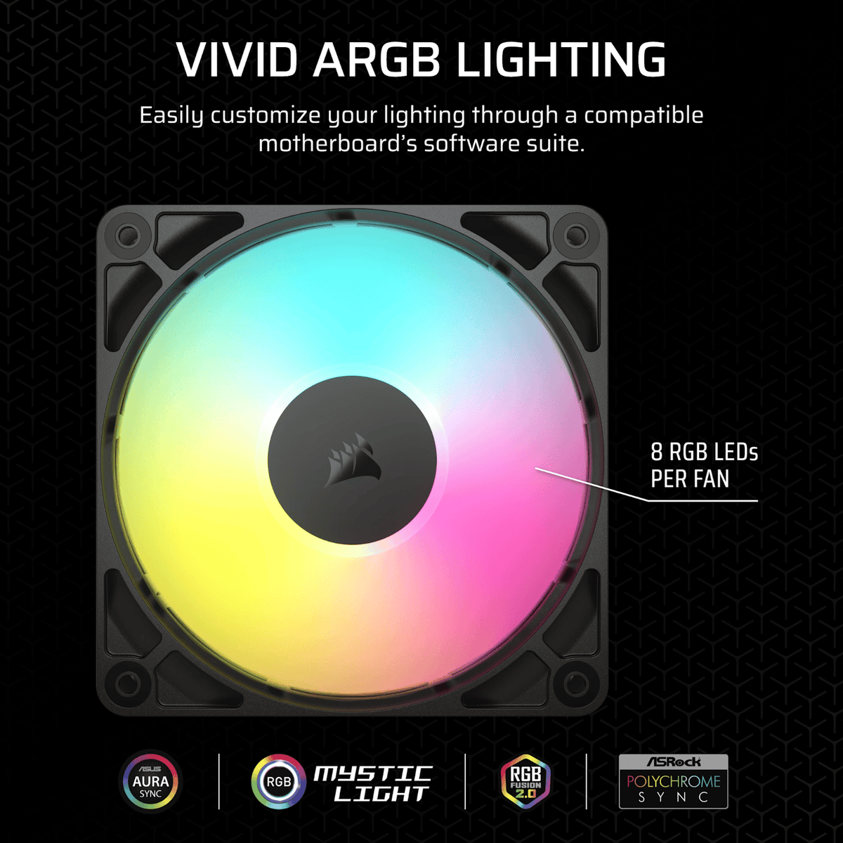 Corsair RS120 ARGB 120mm PWM Fan - Black-4