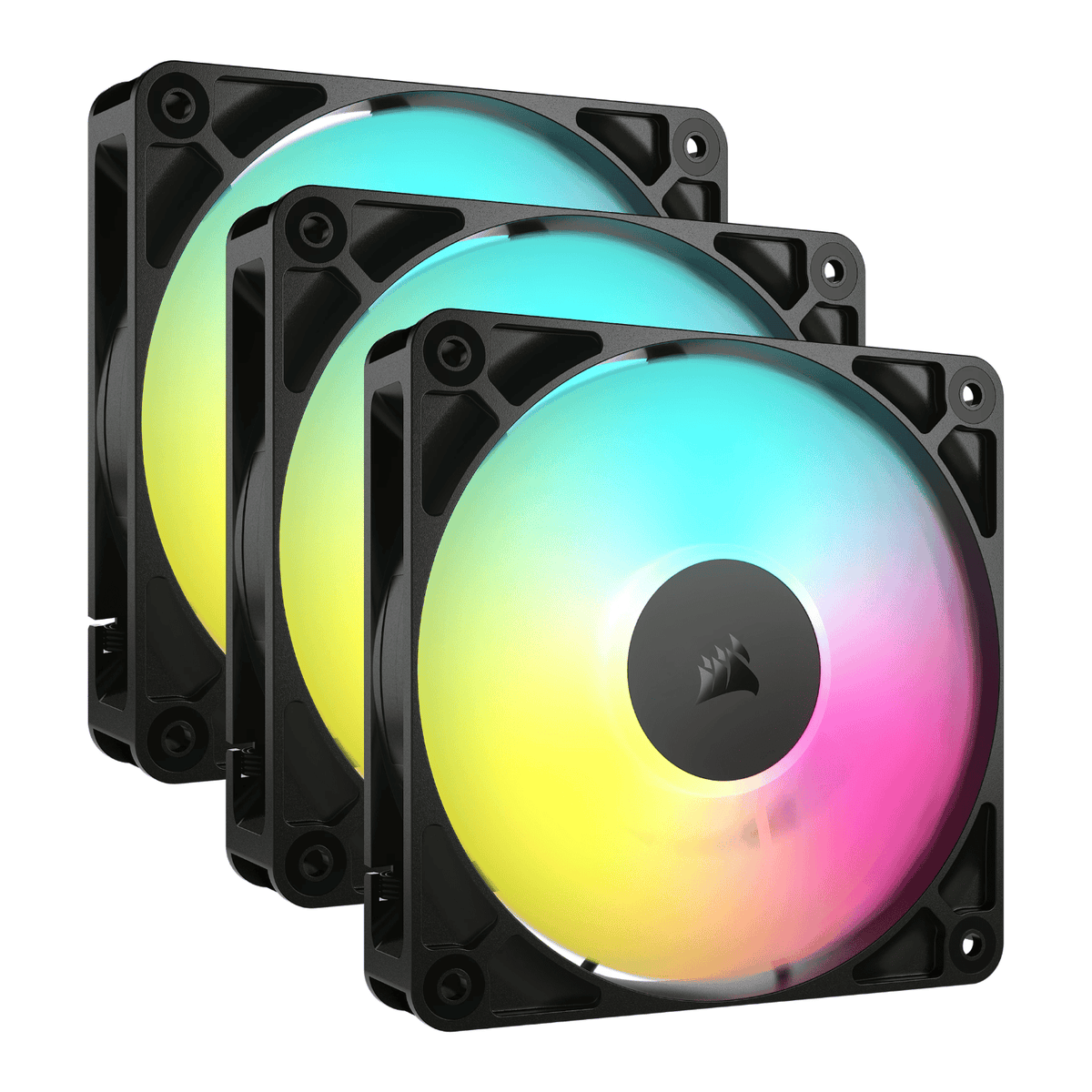 Corsair RS120 ARGB 120mm PWM Fans Triple Pack - Black-0