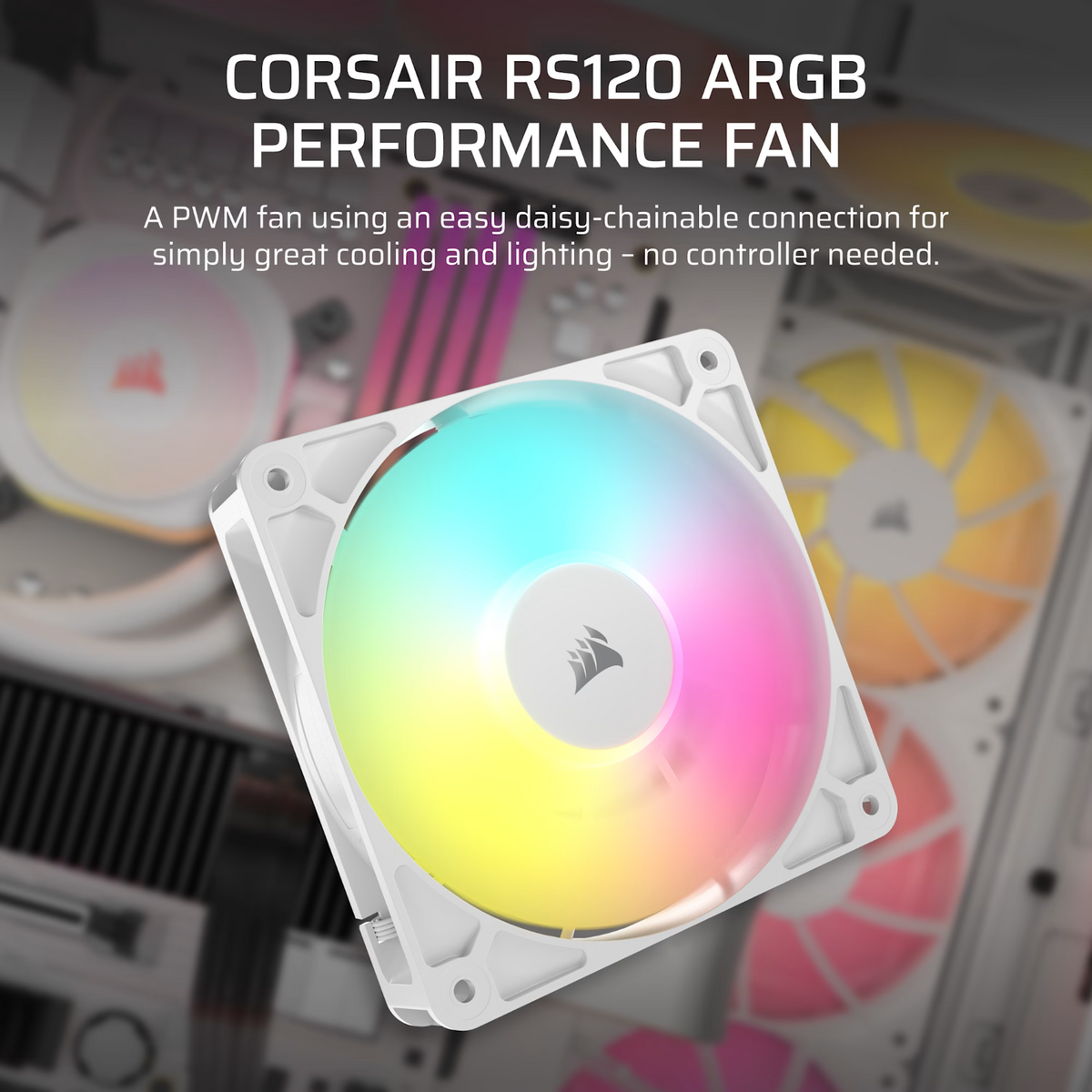 Corsair RS120 ARGB 120mm PWM Fan - White-4