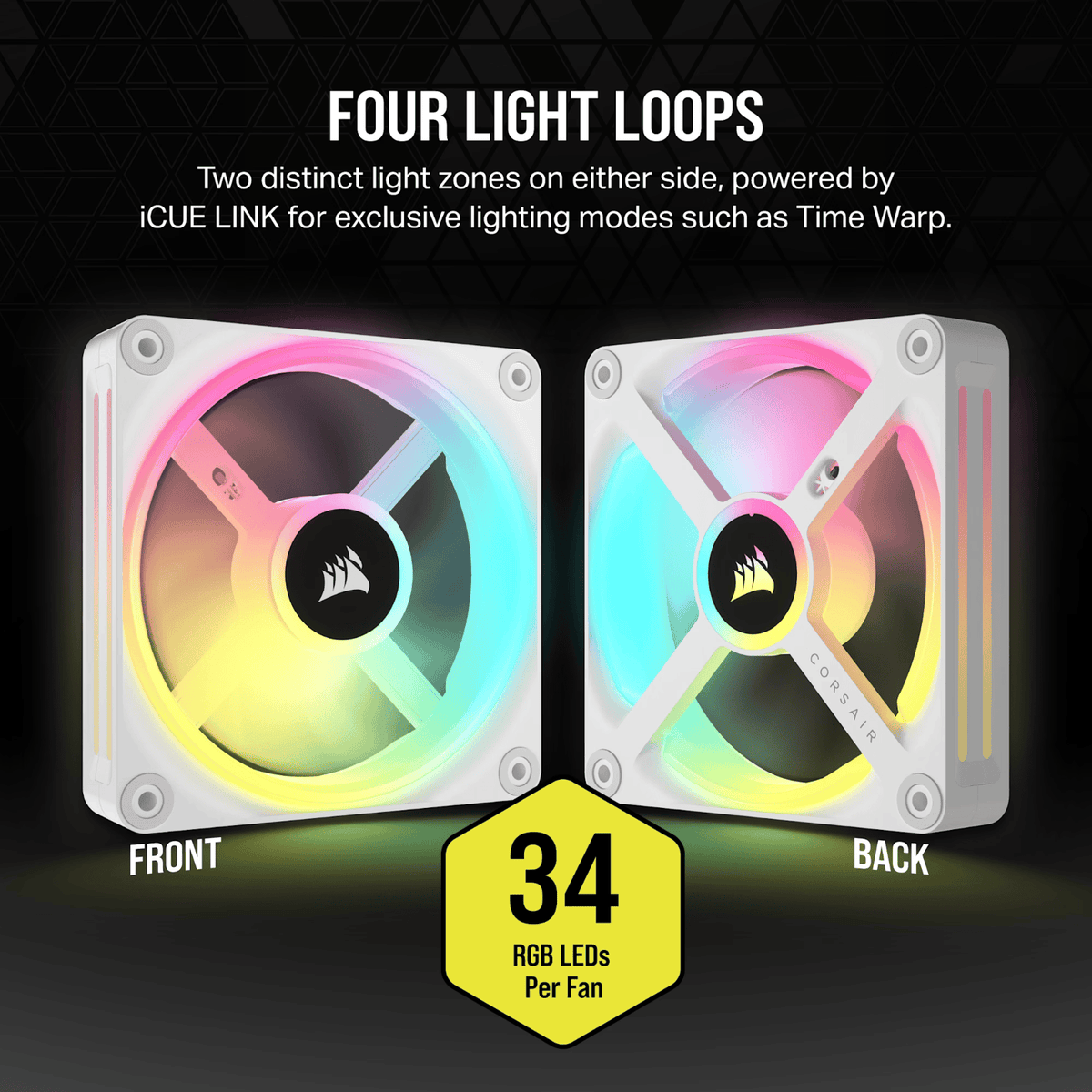 Corsair iCUE LINK QX120 RGB 120mm PWM PC Fan Expansion Kit - White-5