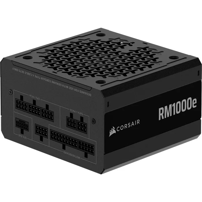 Corsair RM Series™ RM1000e — 1000 Watt 80 PLUS Gold Fully Modular ATX PSU; ATX 3.1 and PCIE 5.1 ; 7yr Warranty
