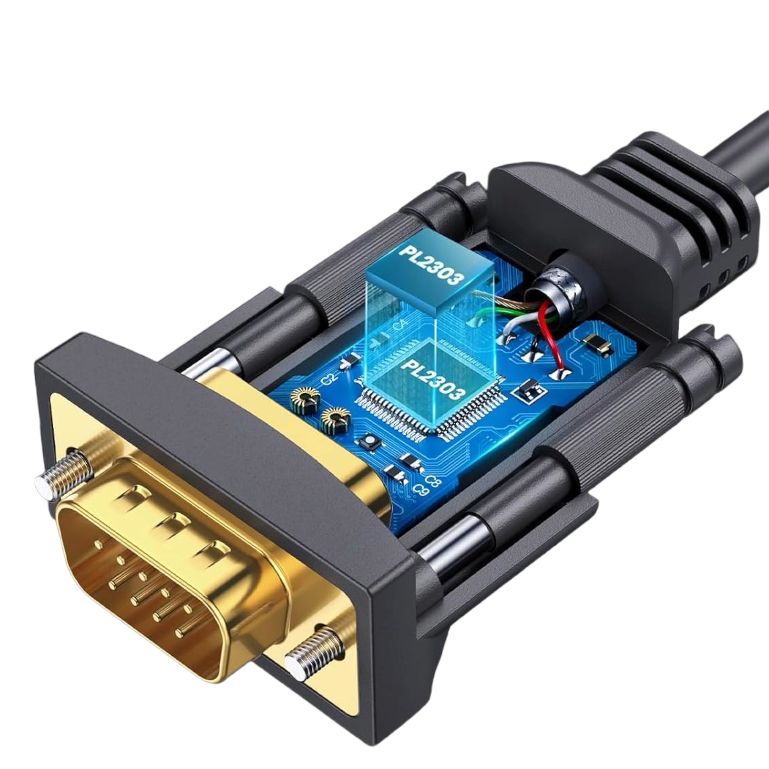 UGREEN USB 2.0 to RS-232 Serial Adapter Cable (USB-A Male to DB9 Male)-Black-3