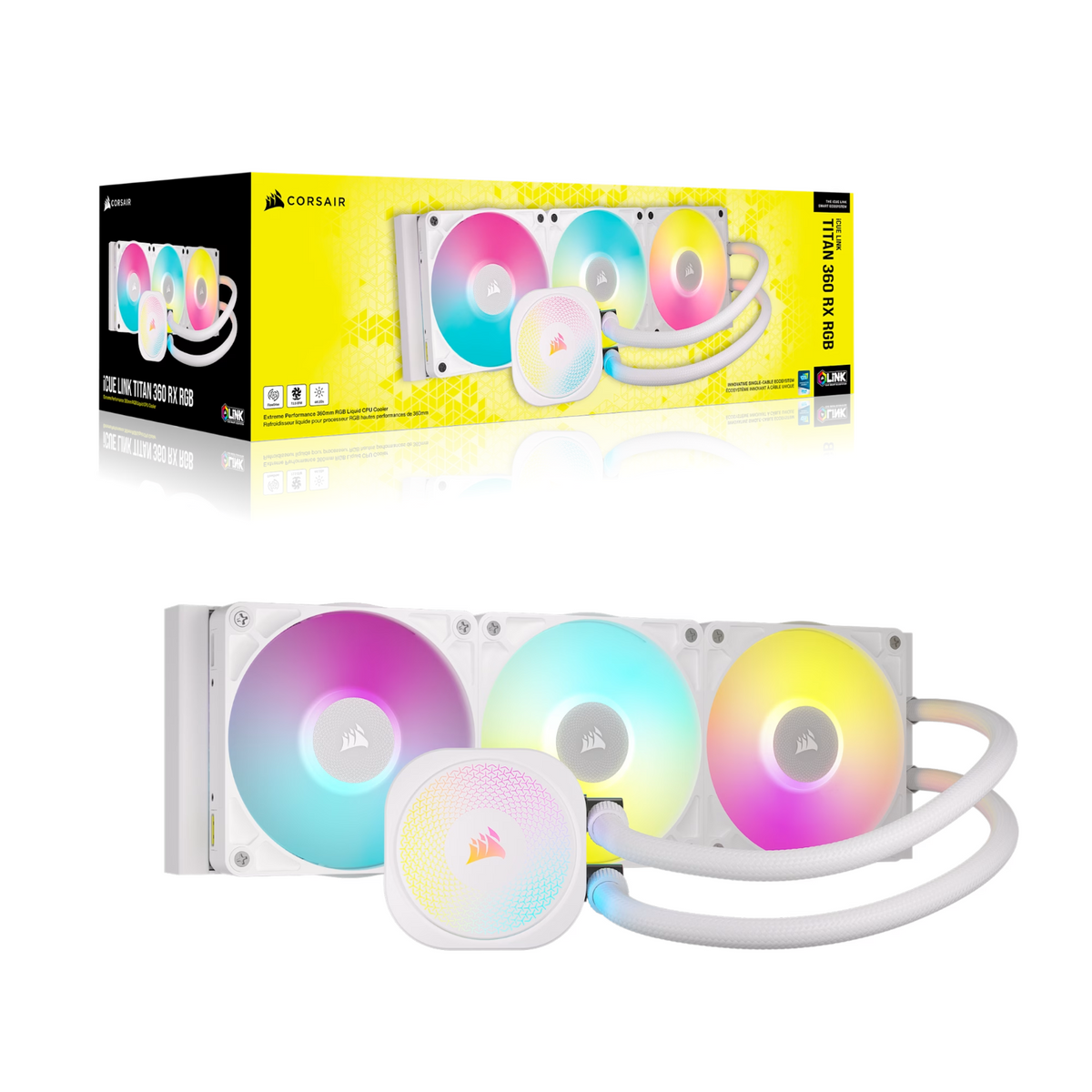 Corsair iCUE LINK TITAN 360 RX RGB AIO Liquid CPU Cooler - White-4
