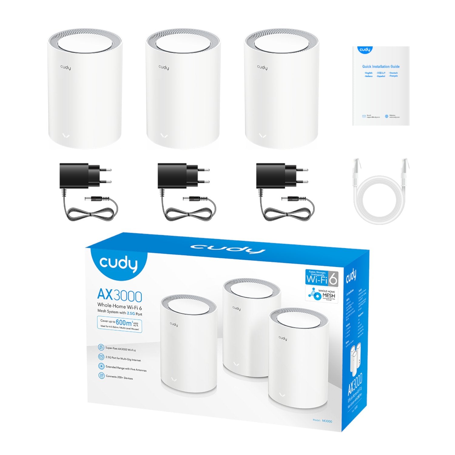 Cudy AX3000 Wi-Fi 6 Mesh Kit 3 Pack - White-4