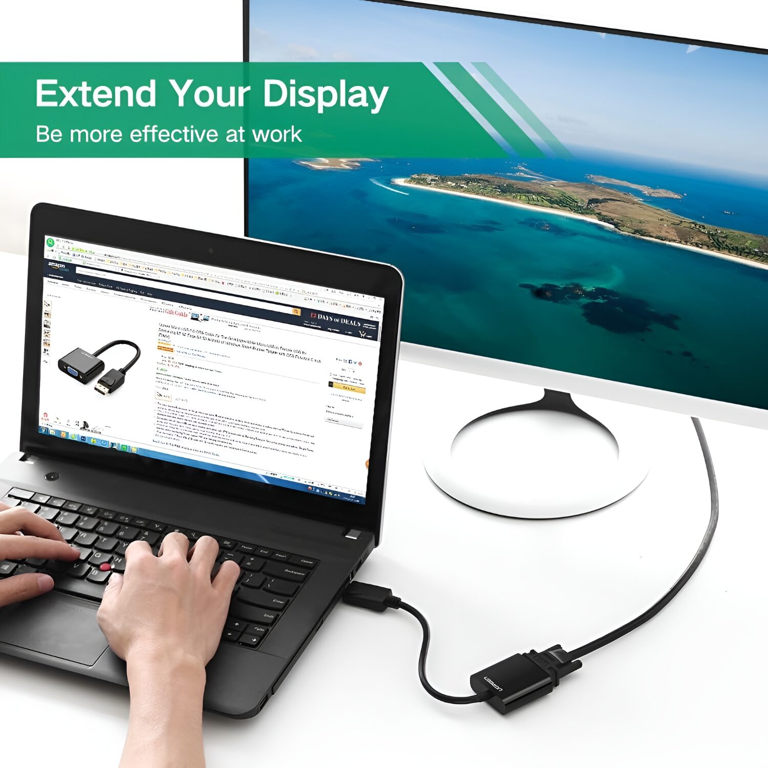UGREEN DisplayPort Male to VGA Female Converter-3