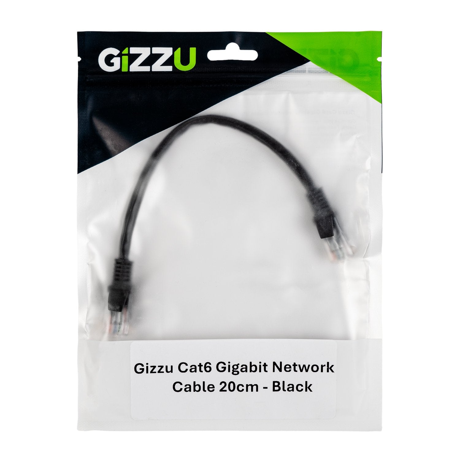 Gizzu Cat6 UTP Fly Lead Ethernet Network Cable 20cm - Black-3