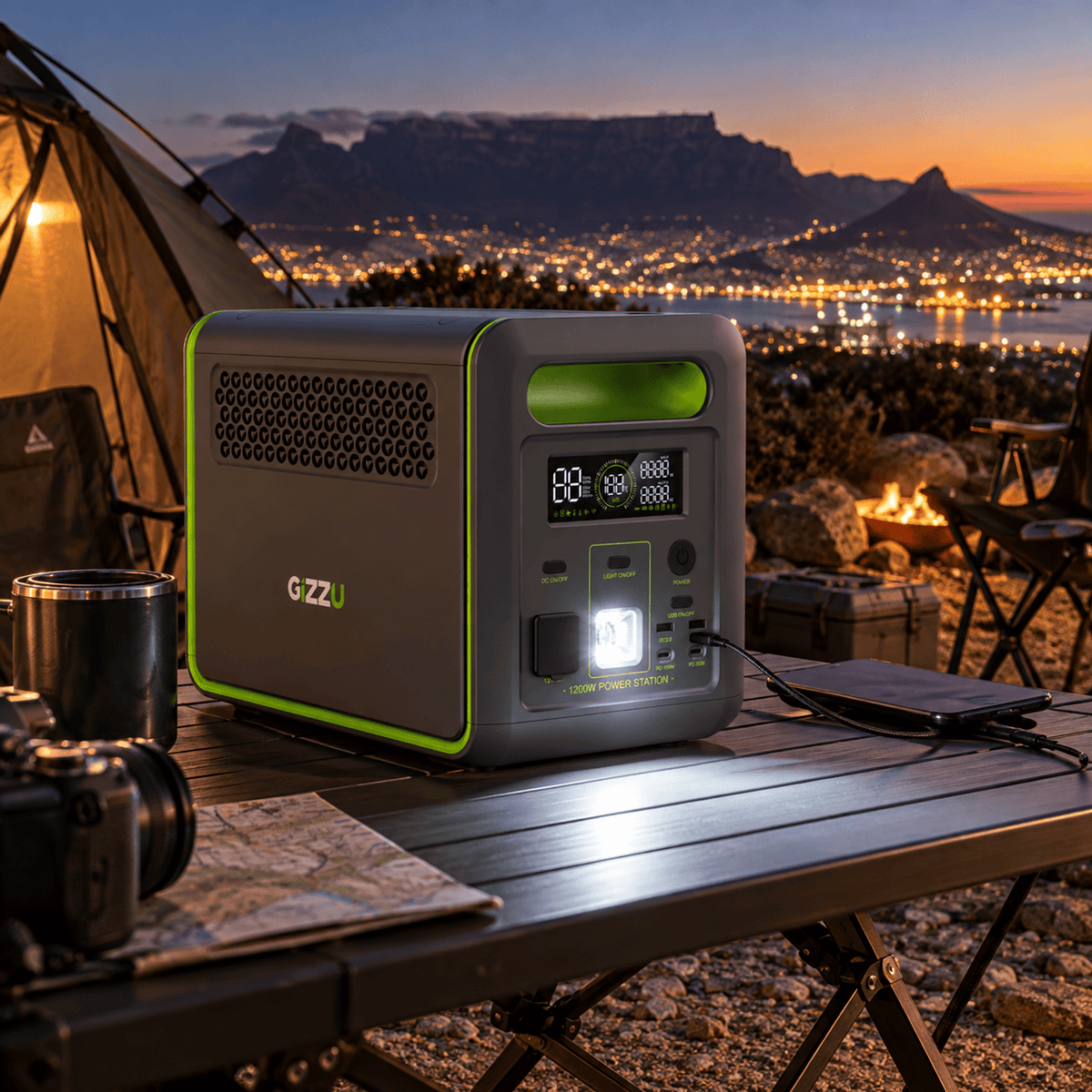 Gizzu HERO MAX 1024WH/1000W UPS Power Station With App-4