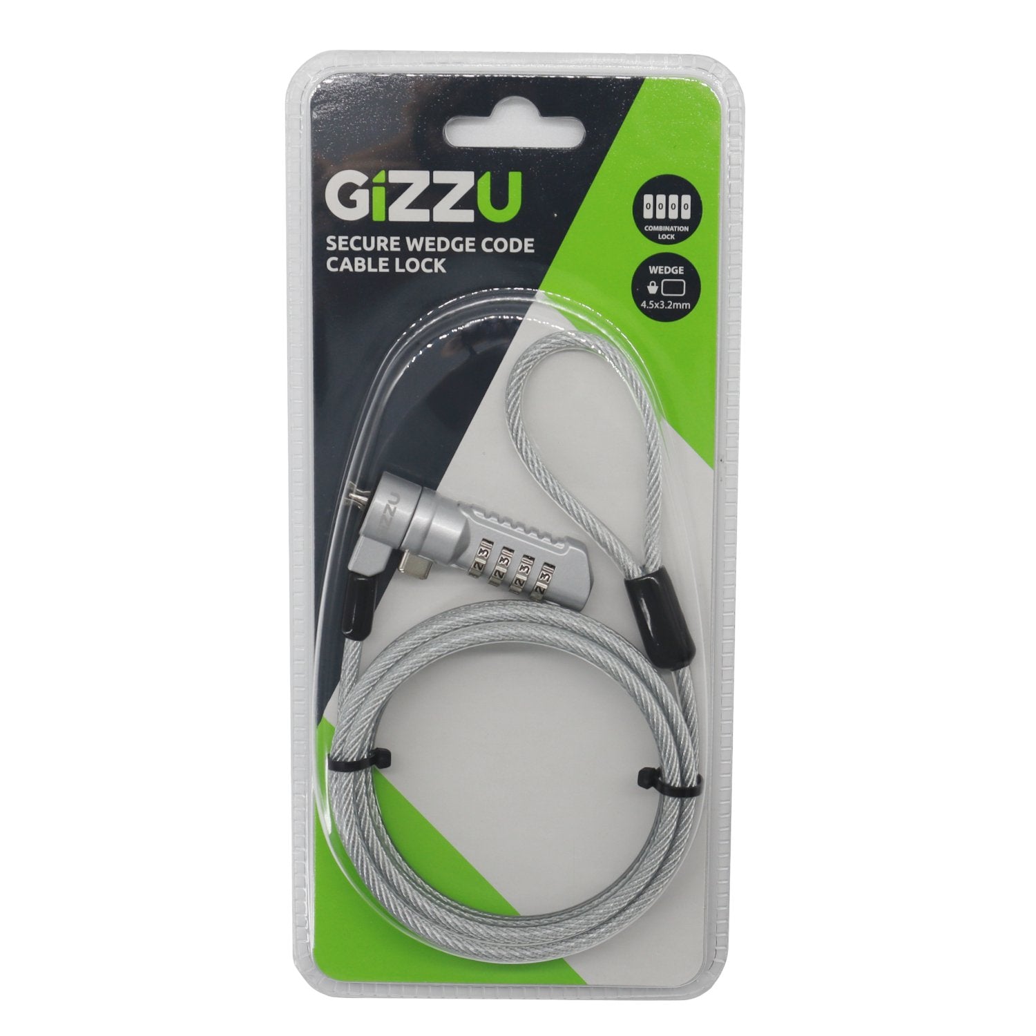 Gizzu 1.8m Wedge Combination Lock Security Cable-1