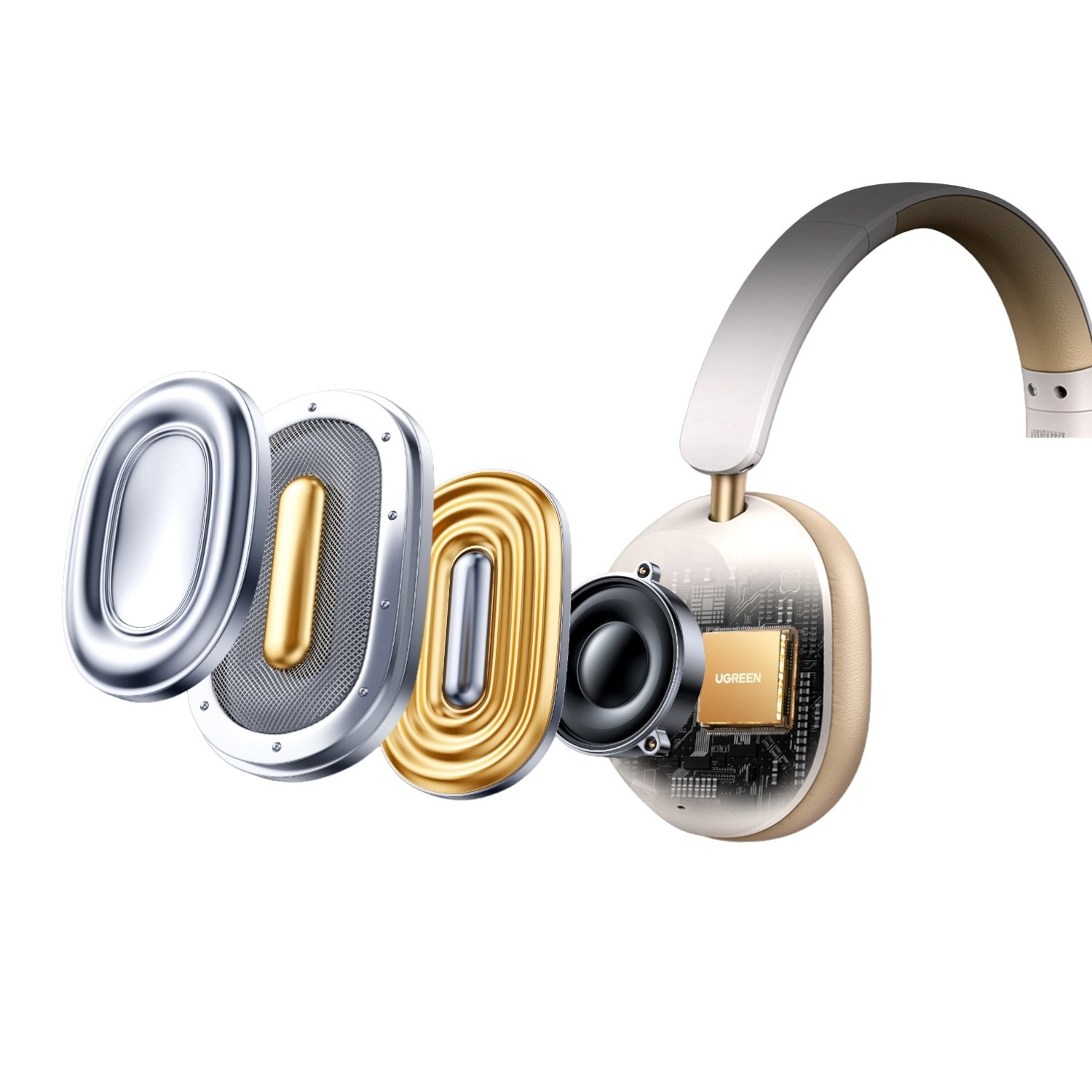 UGreen HiTune Max 5C Hybrid ANC Headphones–White-2