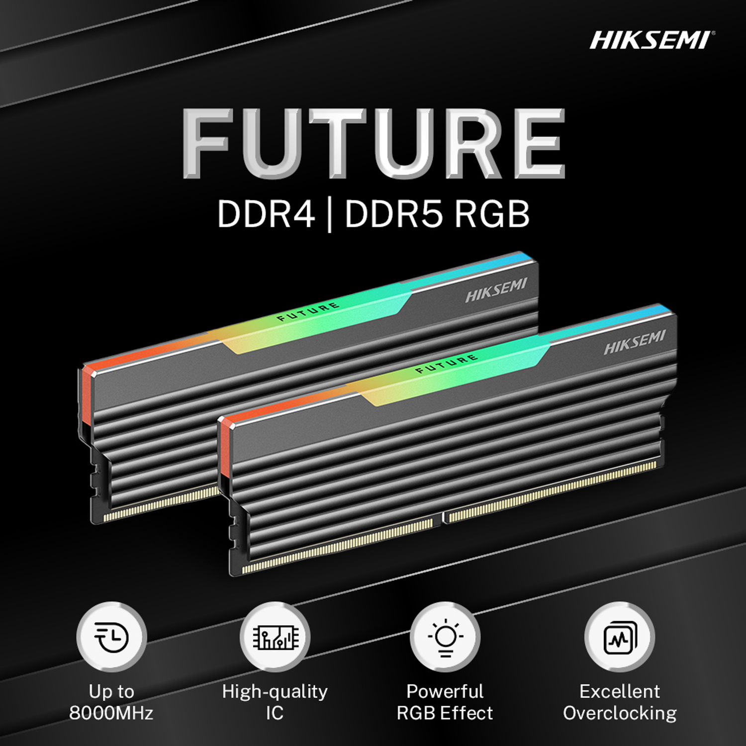 Hiksemi Future RGB 16GBKIT (2x8GB) 3600MHz DDR4 Desktop Gaming Memory Black-4