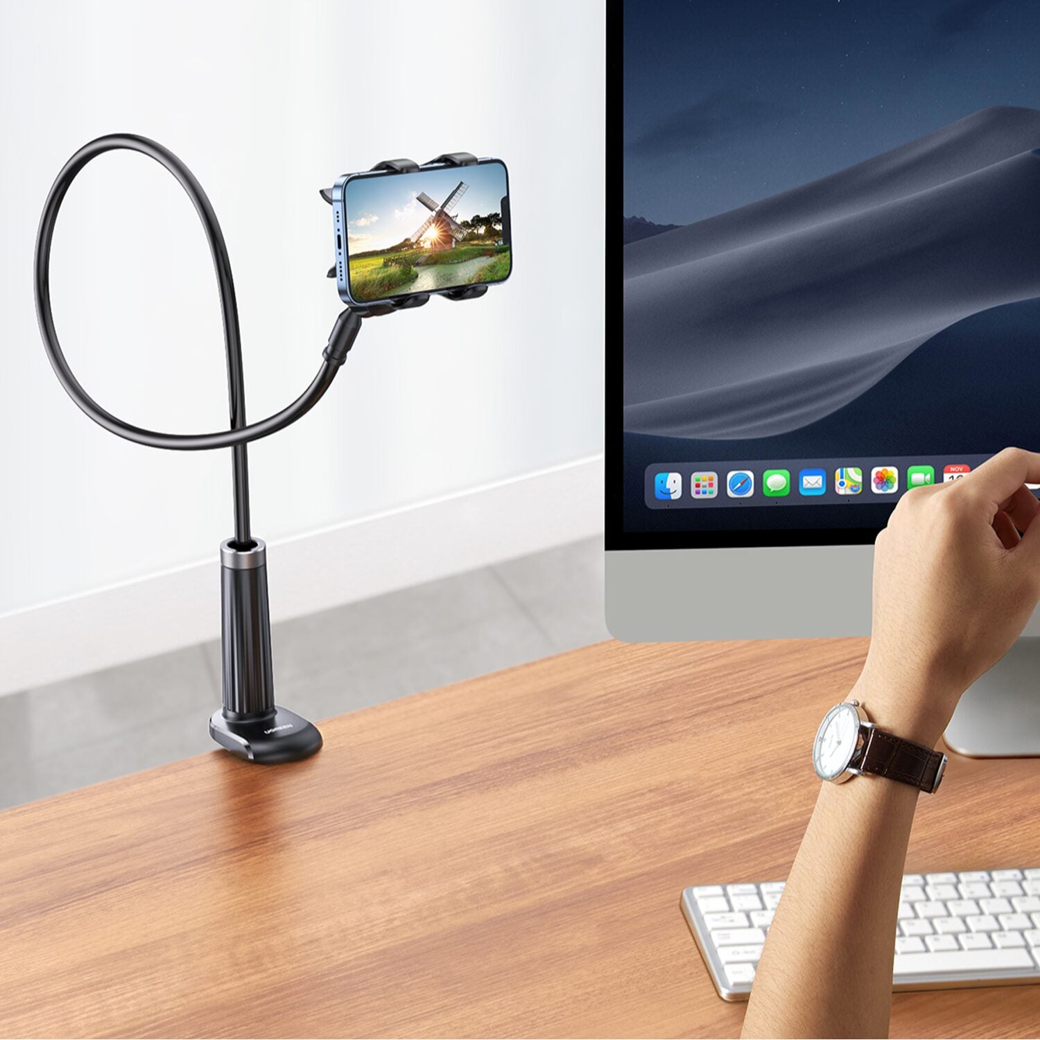 UGREEN Multifunction Gooseneck Phone Stand-4