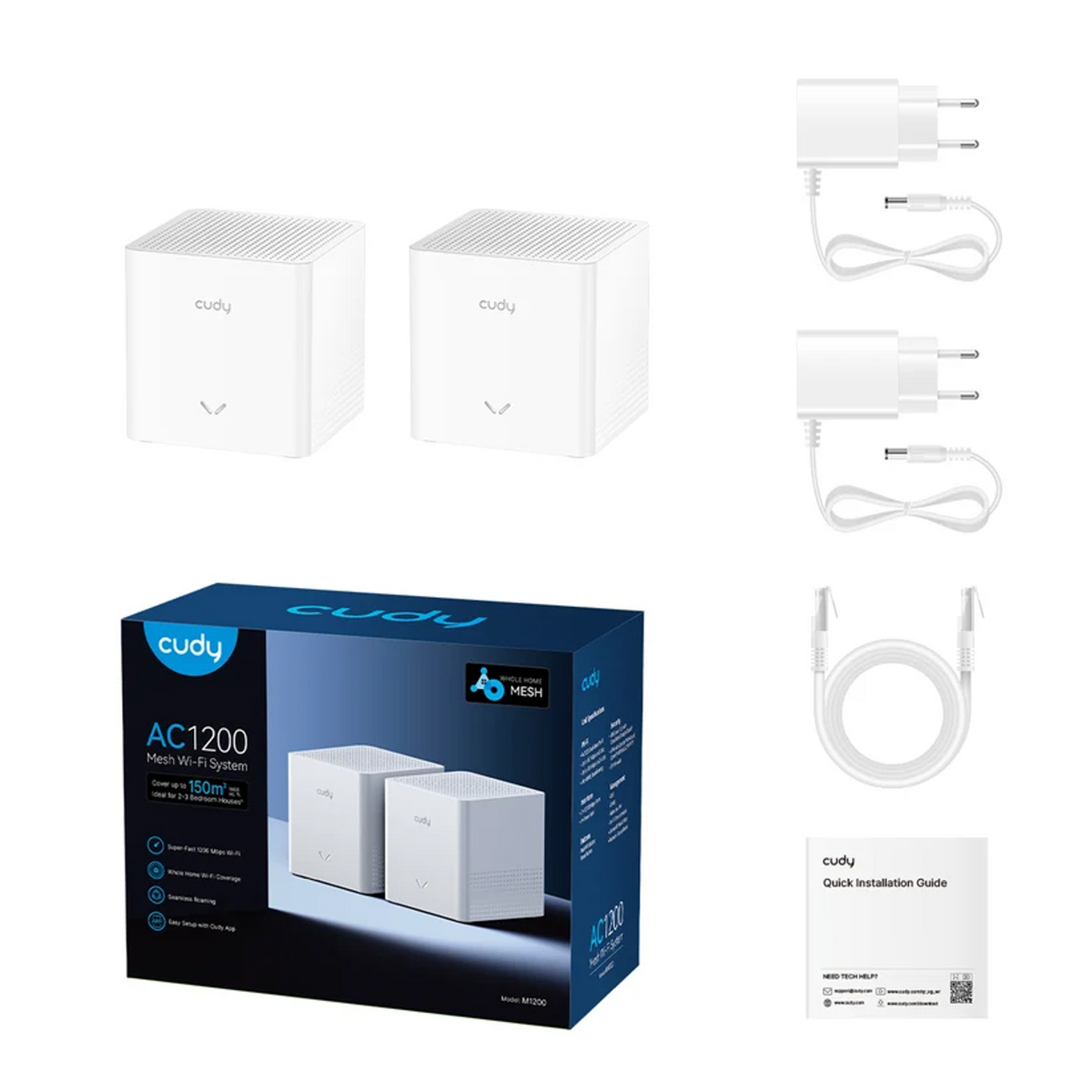 CUDY AC1200 Mesh Wi-fi system - 2 Pack-3