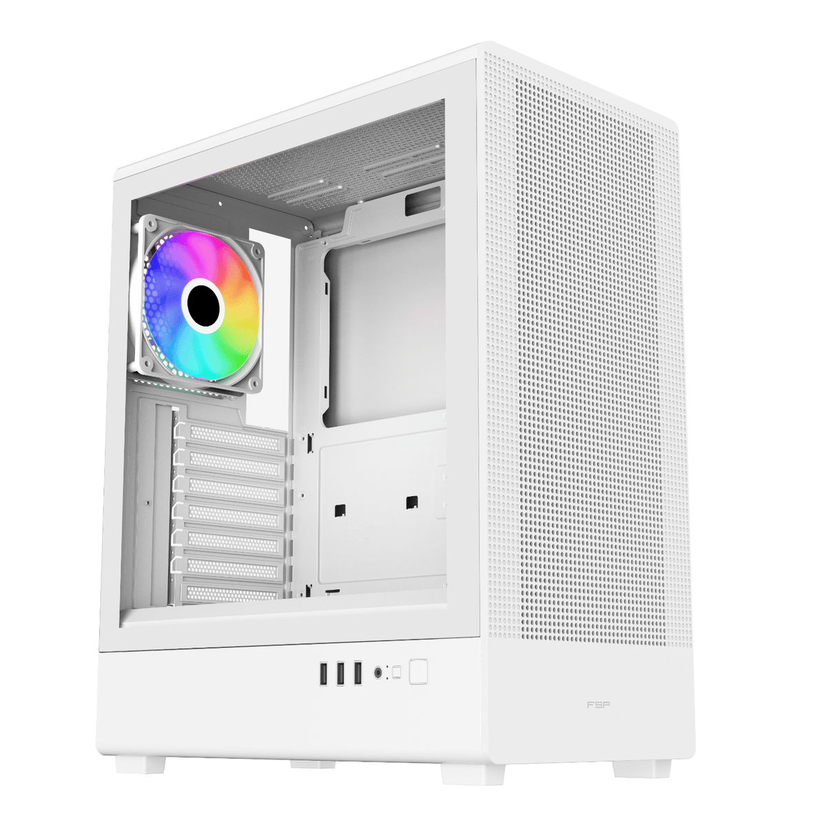 FSP M221 ATX Mid Tower Gaming Chassis - White-0