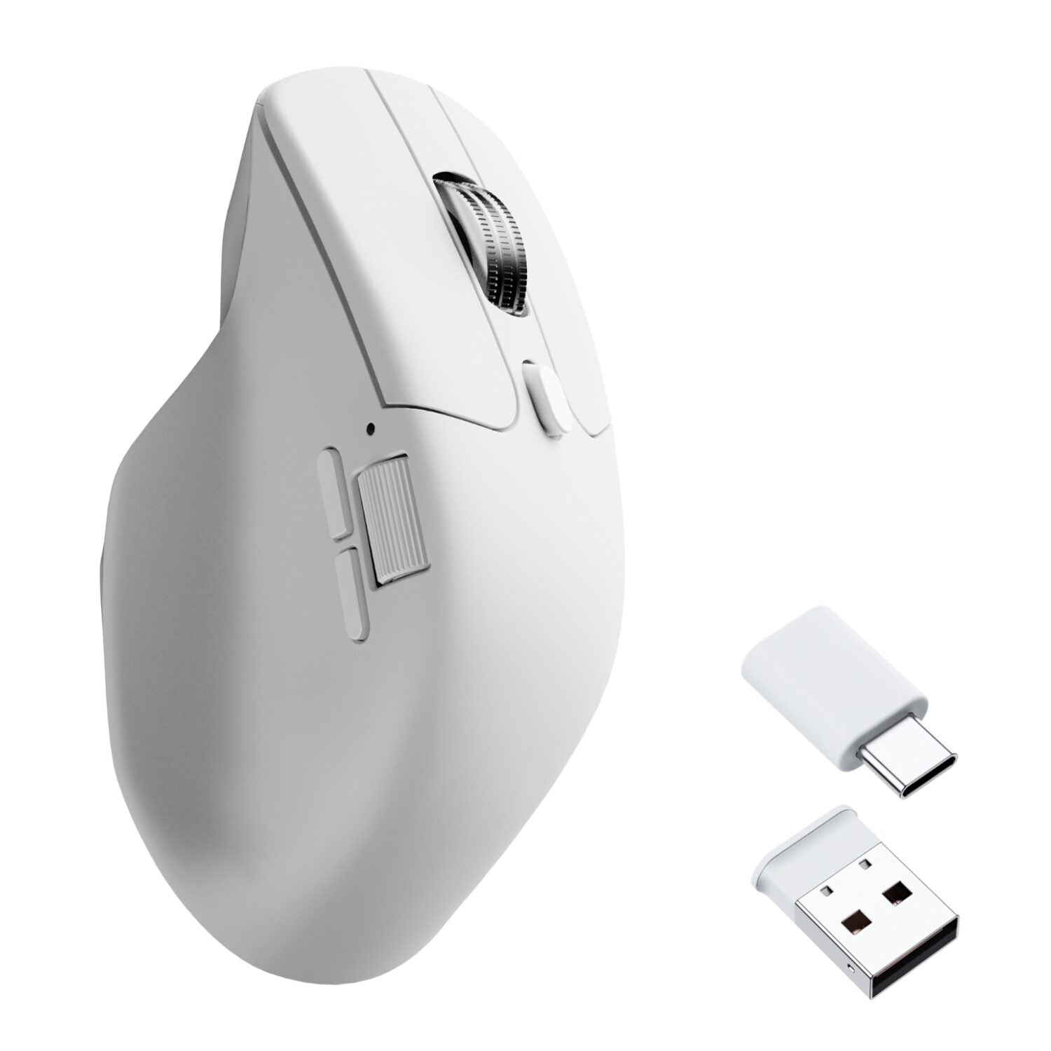 Keychron M6SB72 1K Wireless Mouse (BT/2.4GHz/Wired) with Huano silent Micro switch and premium wheel - White-0