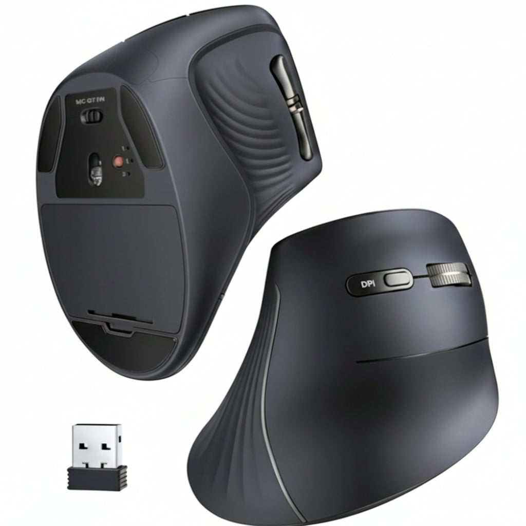 UGreen Multi-Mode Vertical Mouse Bluetooth and 2.4G Wireless–Black-2