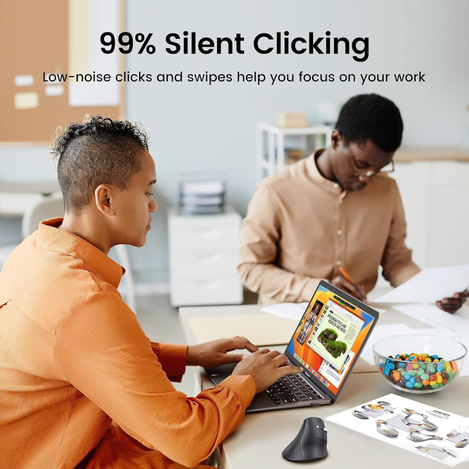 UGreen Multi-Mode Vertical Mouse Bluetooth and 2.4G Wireless–Black-3