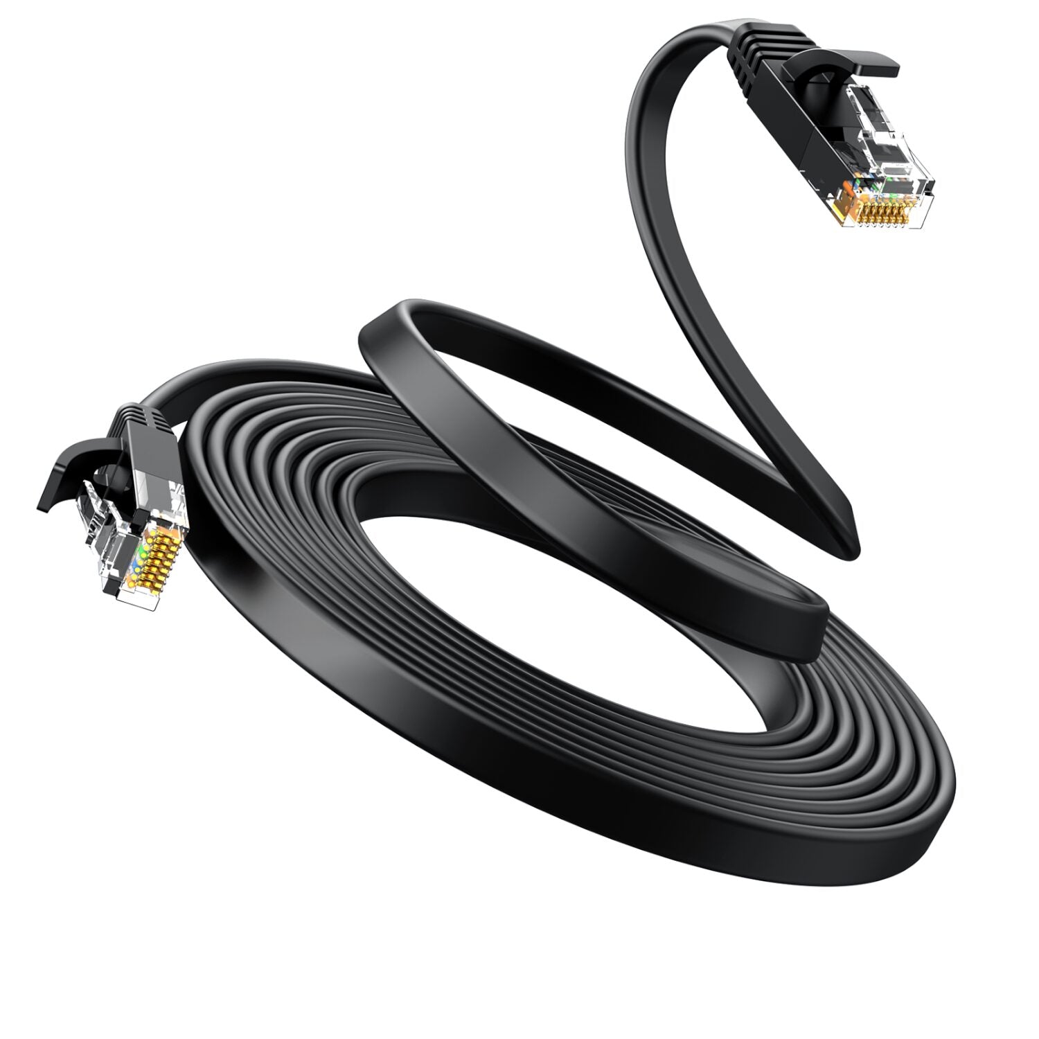 UGREEN NW102 Cat6 U/UTP Flat Ethernet Cable 8m - Black-2