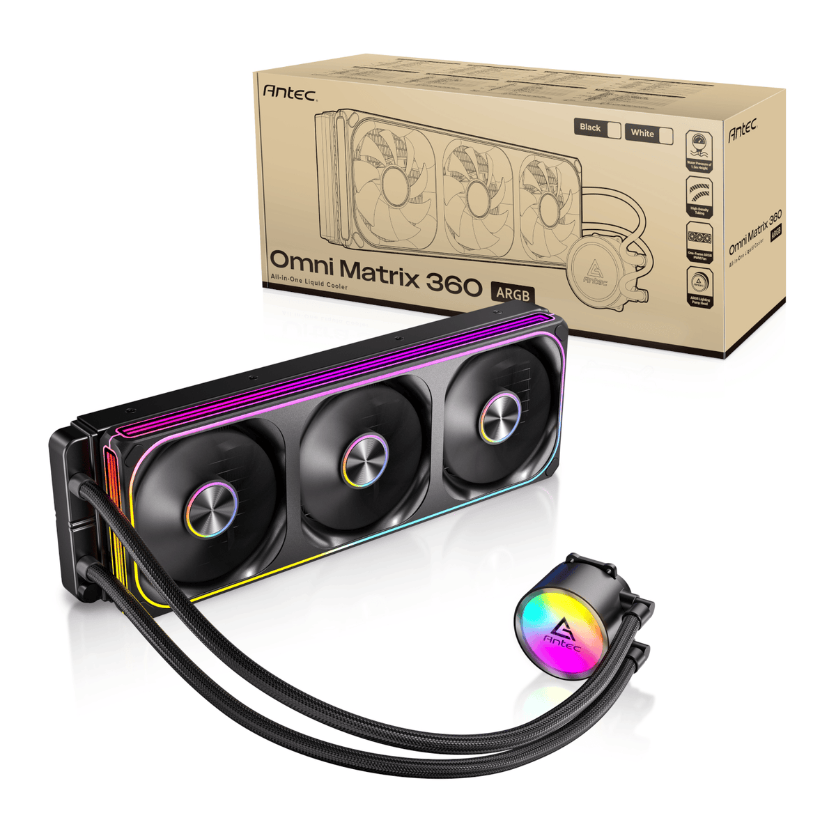 Antec Omni Matrix 360 ARGB CPU Liquid Cooler - Black-5