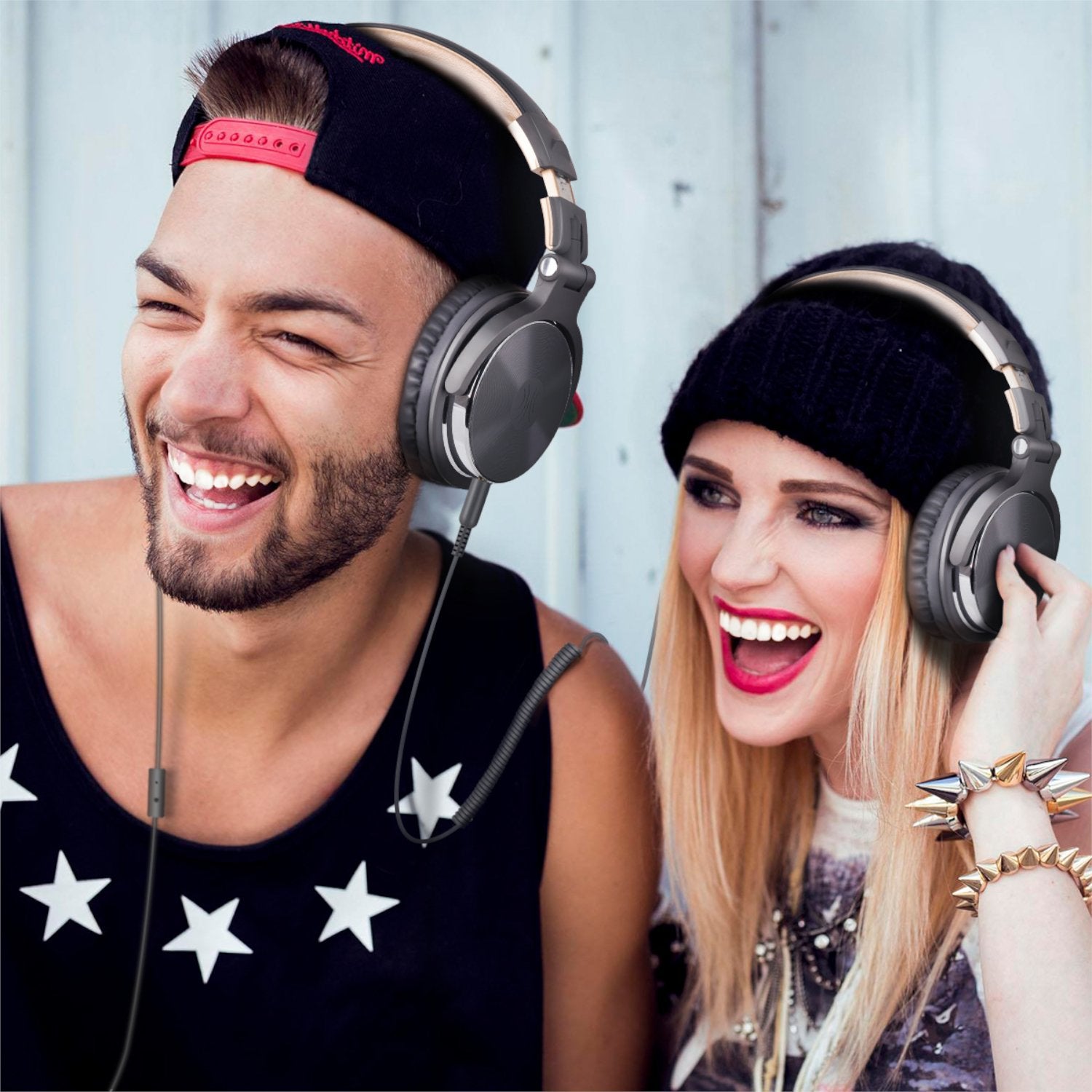 Oneodio Pro 10 Professional Wired Over Ear DJ and Studio Monitoring Headphones - Grey/Gold-4