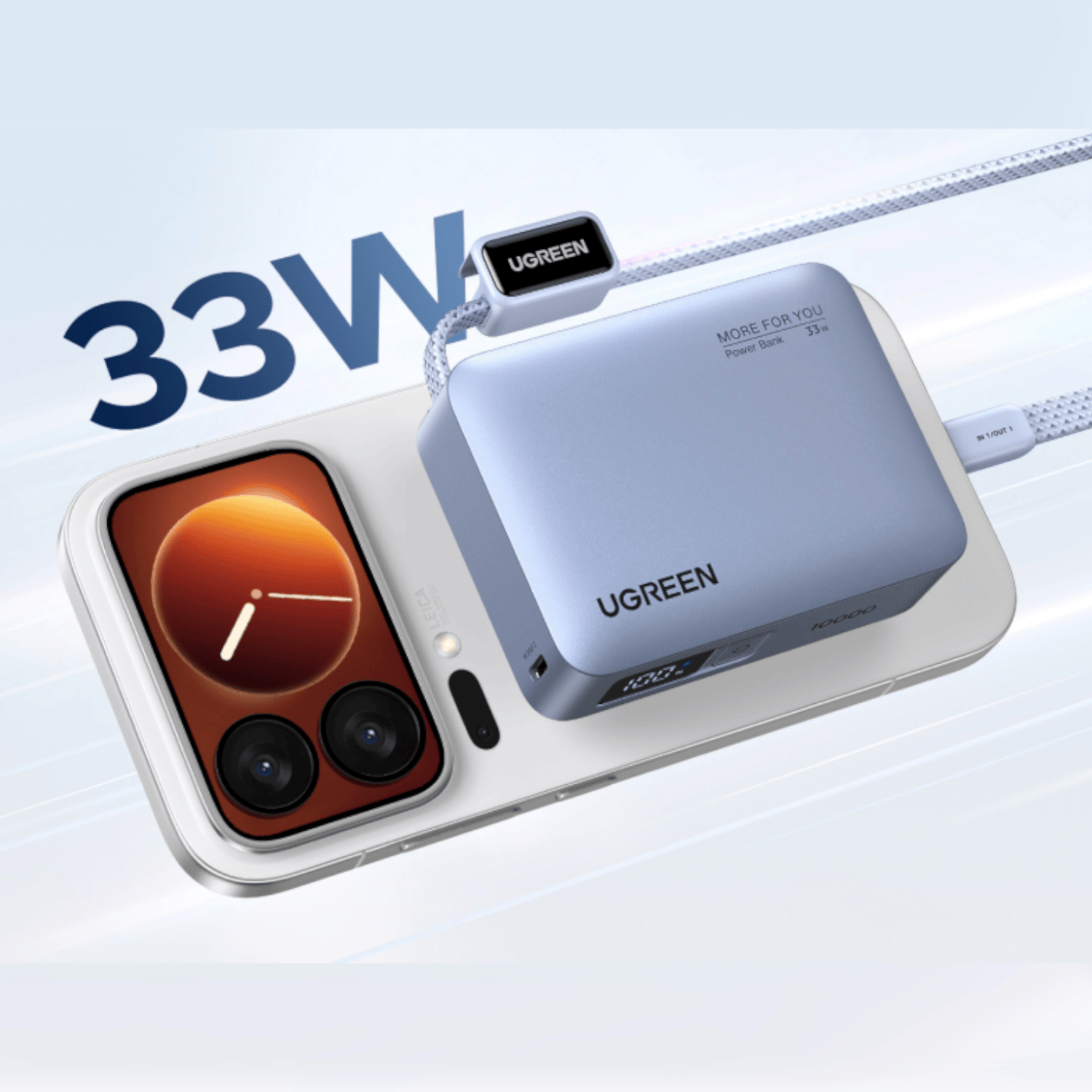 UGreen Nexode 10000mAh 30W Power Bank with Built-in USB Type-C Cable-3