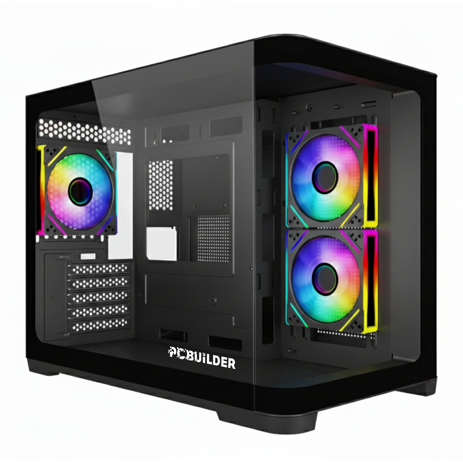 PCBuilder HIDEOUT Micro-ATX Back-Connect Gaming Chassis-0