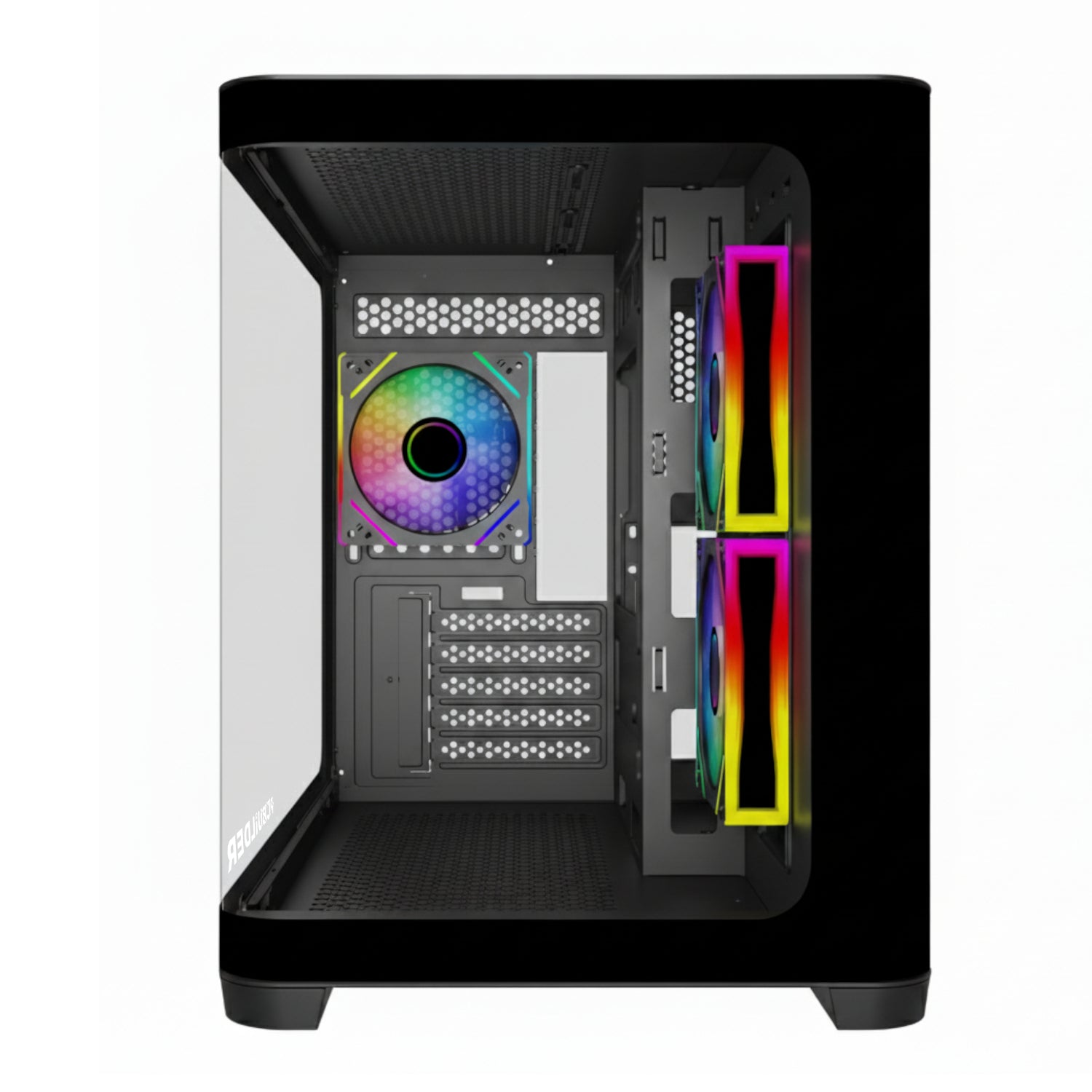 PCBuilder HIDEOUT Micro-ATX Back-Connect Gaming Chassis-2