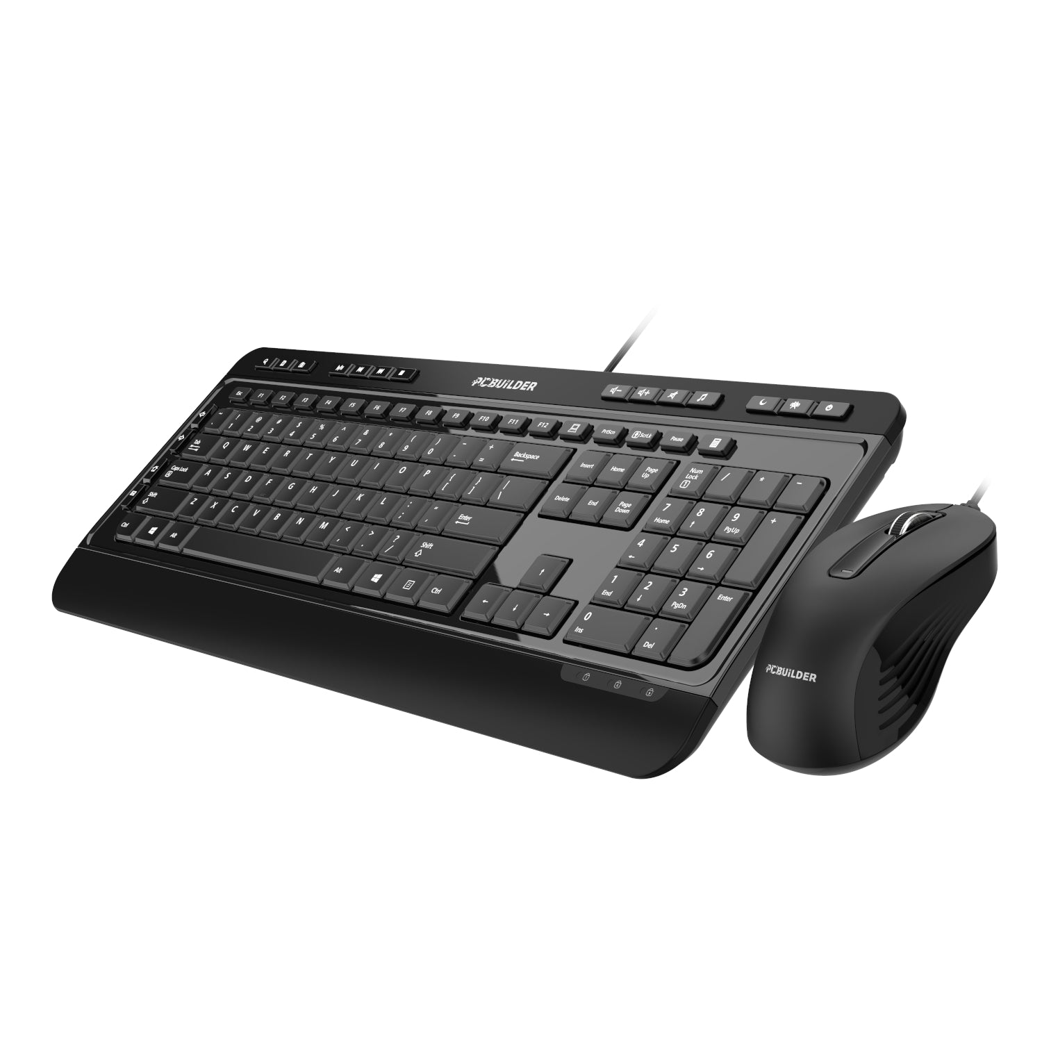 PCBuilder ALPHA Silent Wired Keyboard and Mouse Combo-1