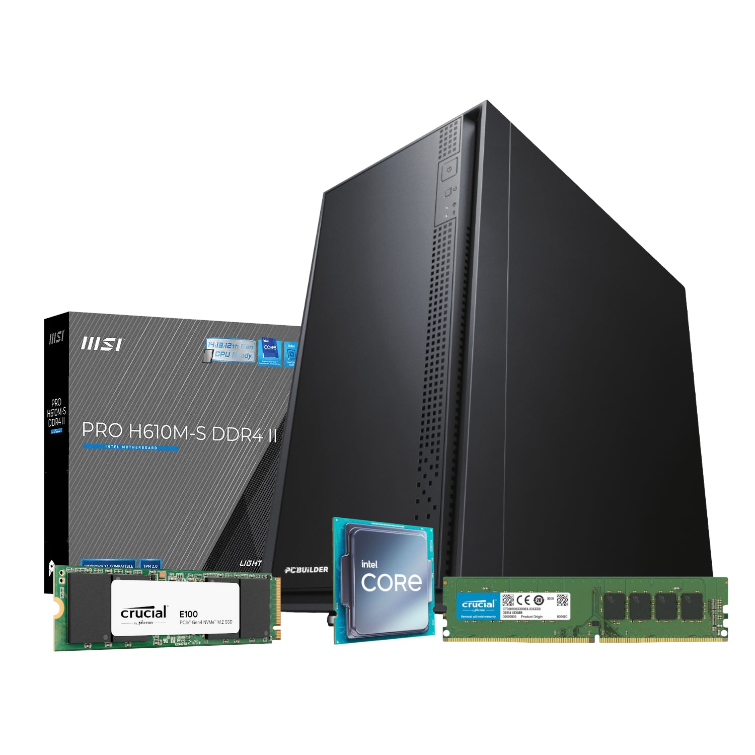 PCBuilder Intel i3-14100 HOME Master Windows 11 Desktop PC-0