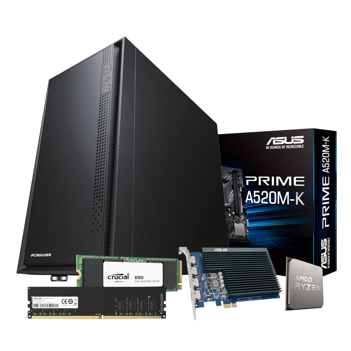 PCBuilder AMD Ryzen 5 3400G GT730 HOME MASTER Windows 11 Desktop PC-0