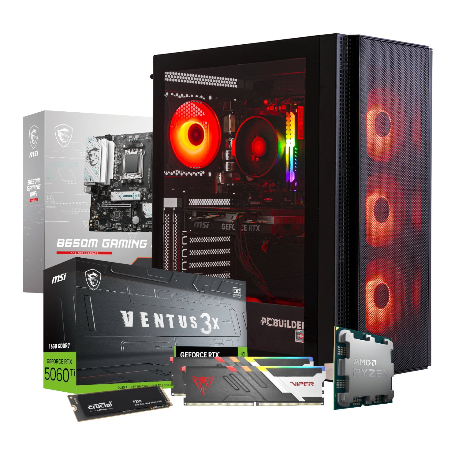 PCBuilder Ryzen 5 9600X NEXUS Windows 11 Gaming PC-0