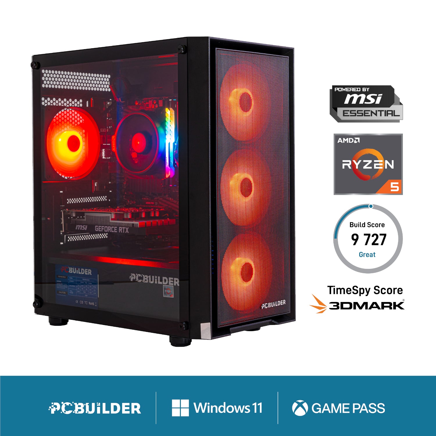 PCBuilder Ryzen 5 5500 RANGER Windows 11 Gaming PC-0