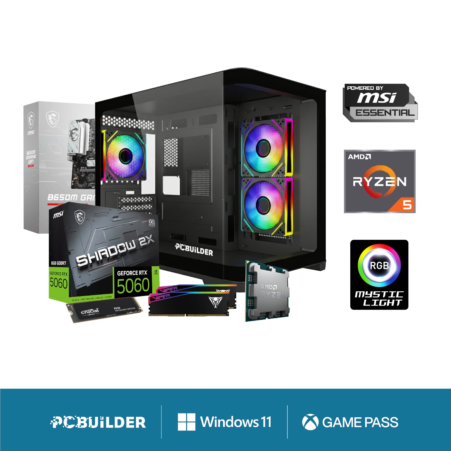 PCBuilder Ryzen 5 7600 SPECIALIST Windows 11 Gaming PC-0