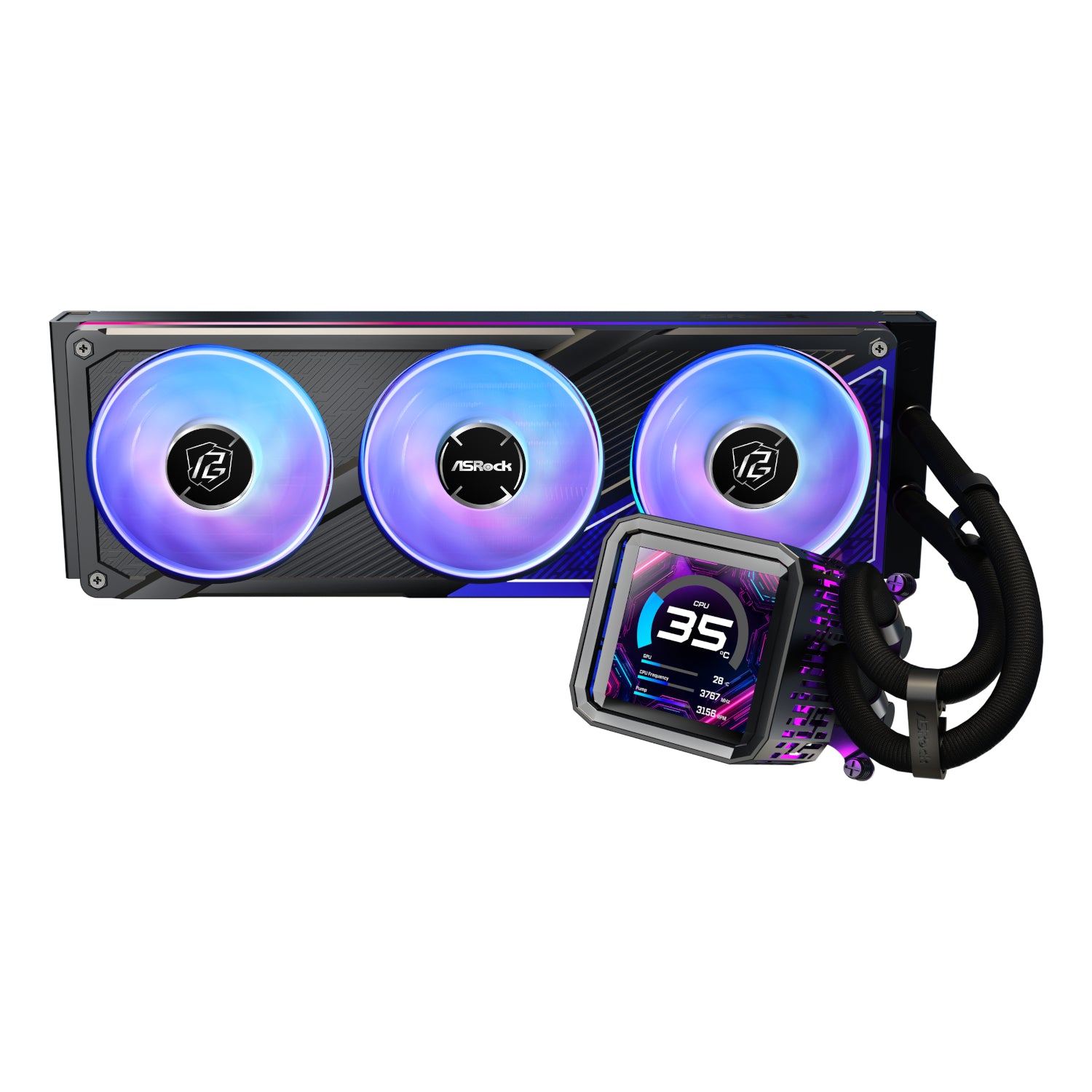 ASRock Phantom Gaming 360 LCD All-in-one Liquid CPU Cooler - Black-1