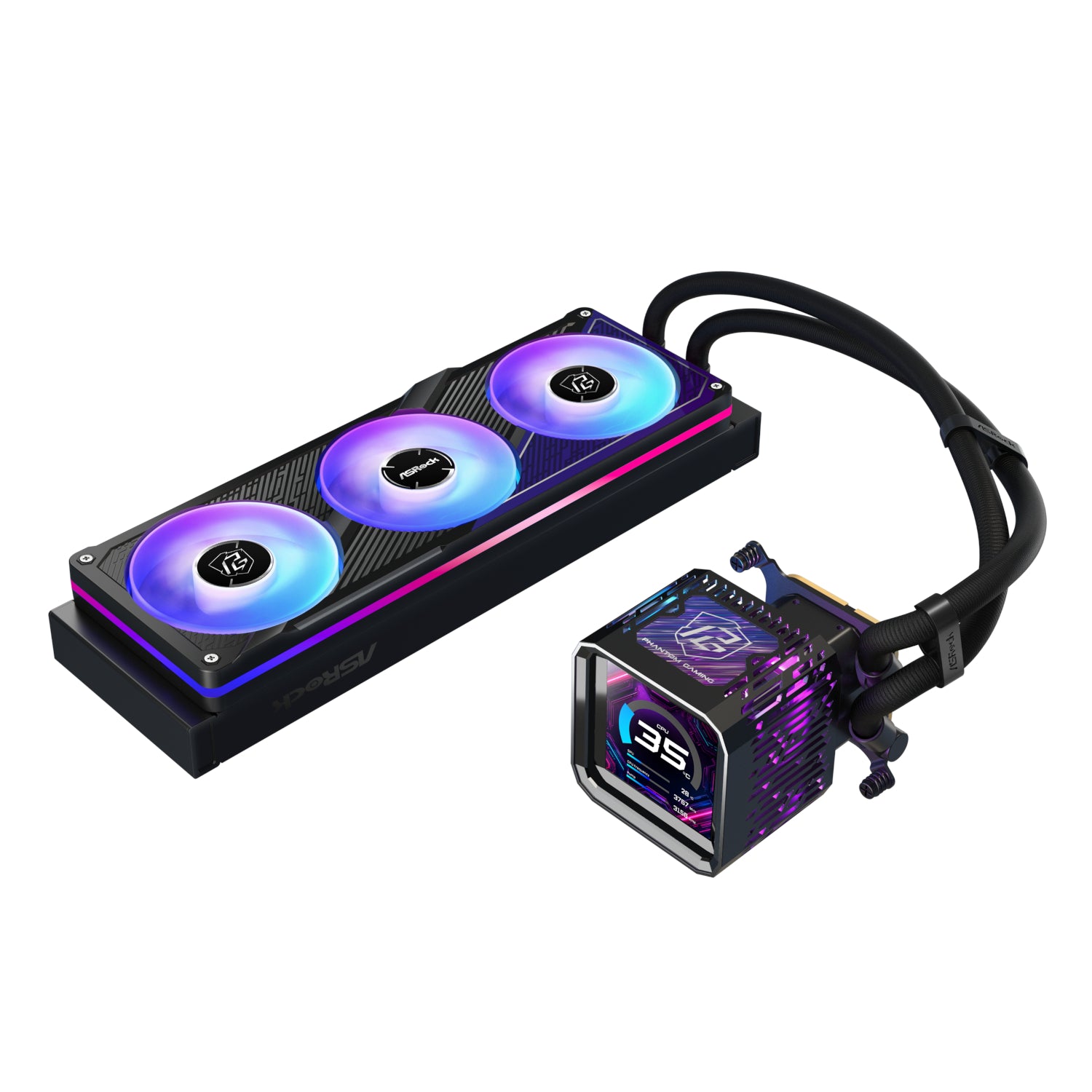 ASRock Phantom Gaming 360 LCD All-in-one Liquid CPU Cooler - Black-2