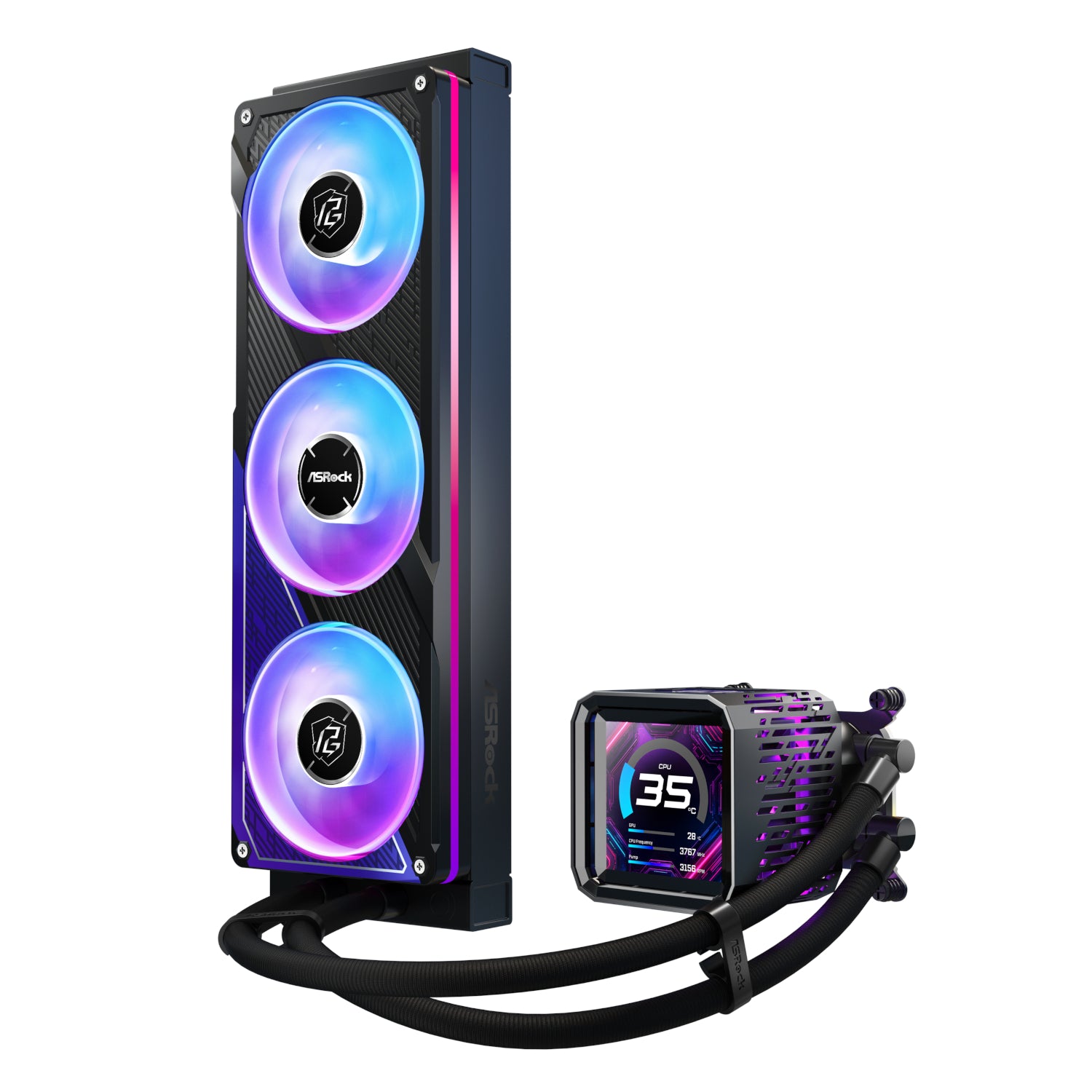 ASRock Phantom Gaming 360 LCD All-in-one Liquid CPU Cooler - Black-7