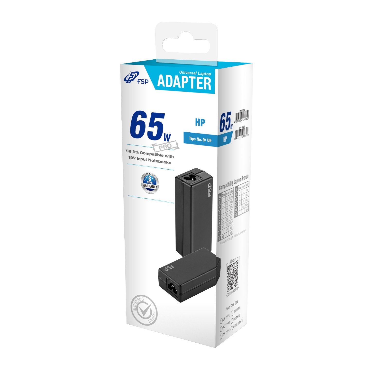FSP PRO 65W Universal Laptop Adapter – HP-4