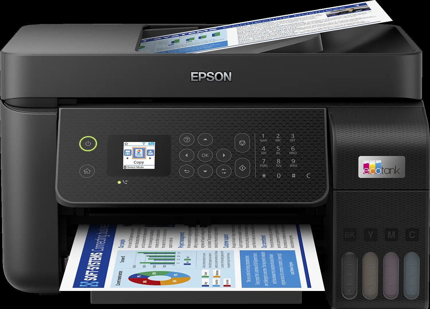 Epson 33ppm Mono 15ppm Colour A4 Print Scan Copy USB Wi-Fi/Wi-FiDirect Ethernet ADF incl 1 set of ink (2 x Black)-0